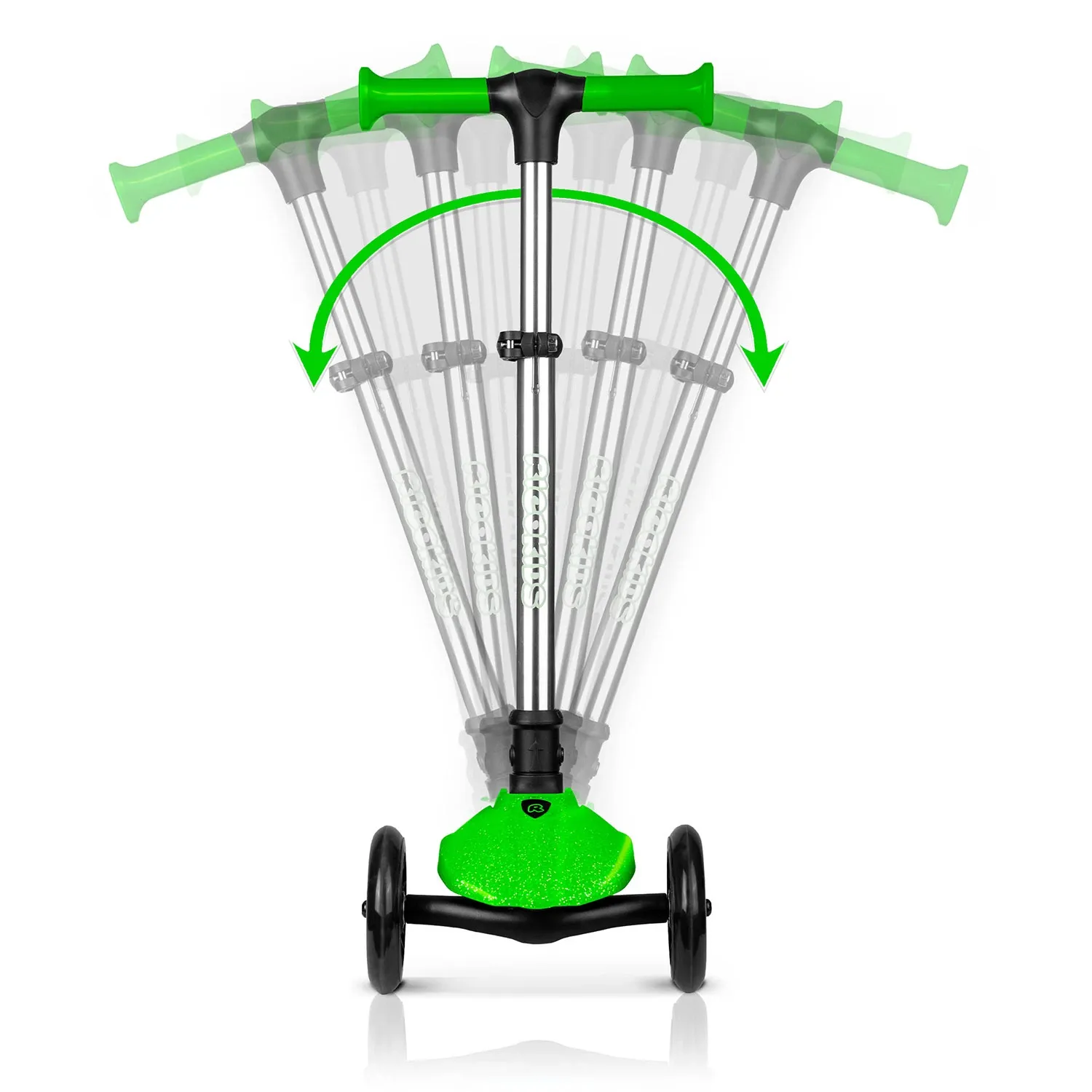 „Ricokids Jelly“ triratis balansinis paspirtukas vaikams, šviečiantis tamsoje – žalias - nuotrauka 1