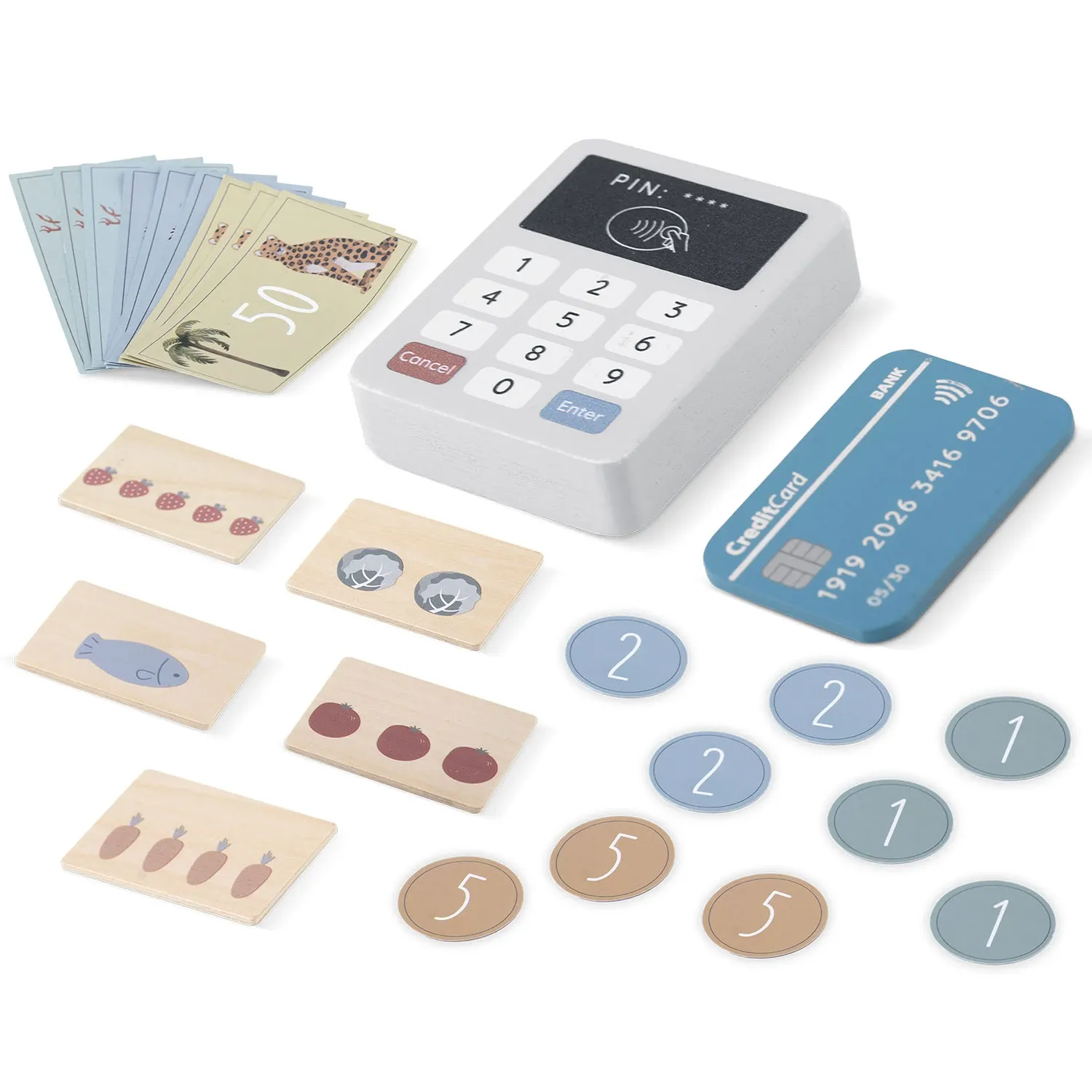 Medinis žaislinis kasos aparatas NK-863 Nukido - nuotrauka 1