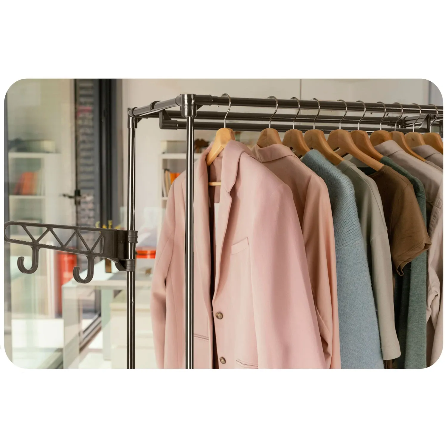 Massido 686600 pastatoma paltų kabykla, juoda - nuotrauka 1