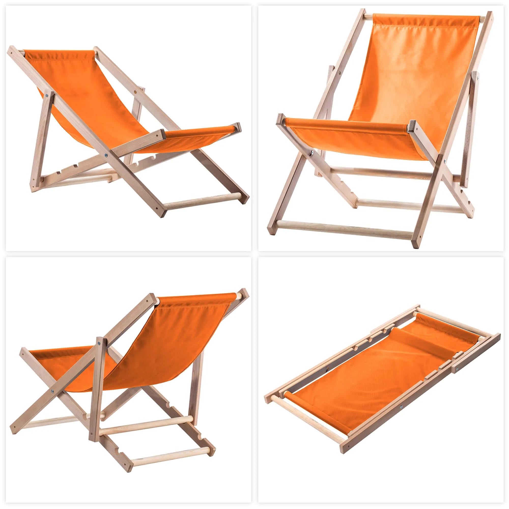 Tulon medinis šezlongas 80 x 63 cm oranžinis