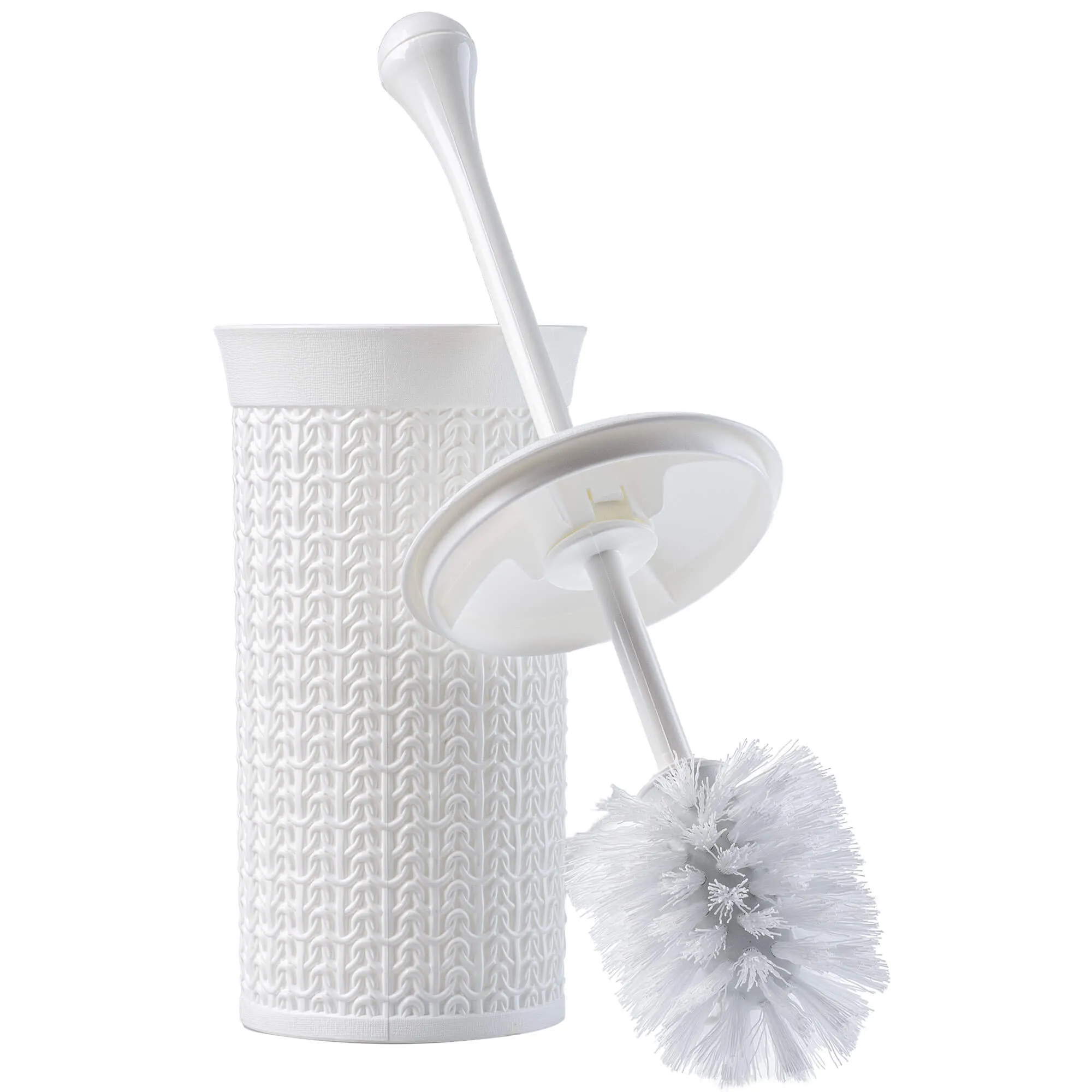 Linxe tualetinis šepetys su indu, 40 cm, baltas