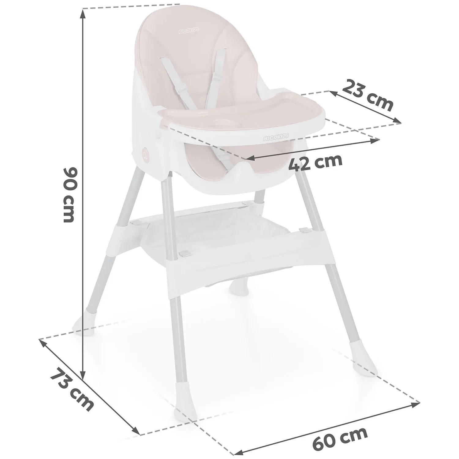 Ricokids Mani rožinė maitinimo kėdutė - nuotrauka 1