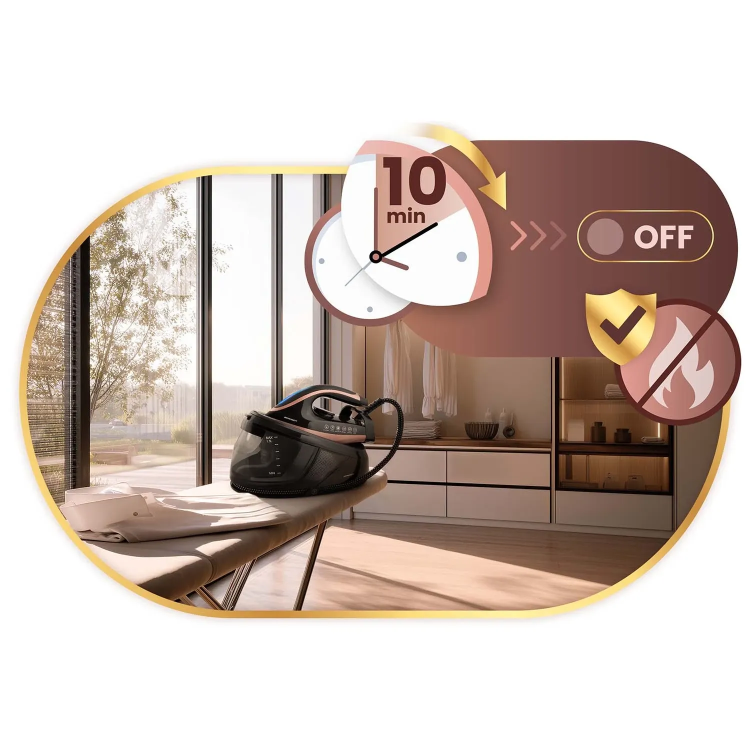 Garo stotelės lygintuvas su garų generatoriumi 3000 W, Berdsen BD-334, su keramine danga - nuotrauka 1