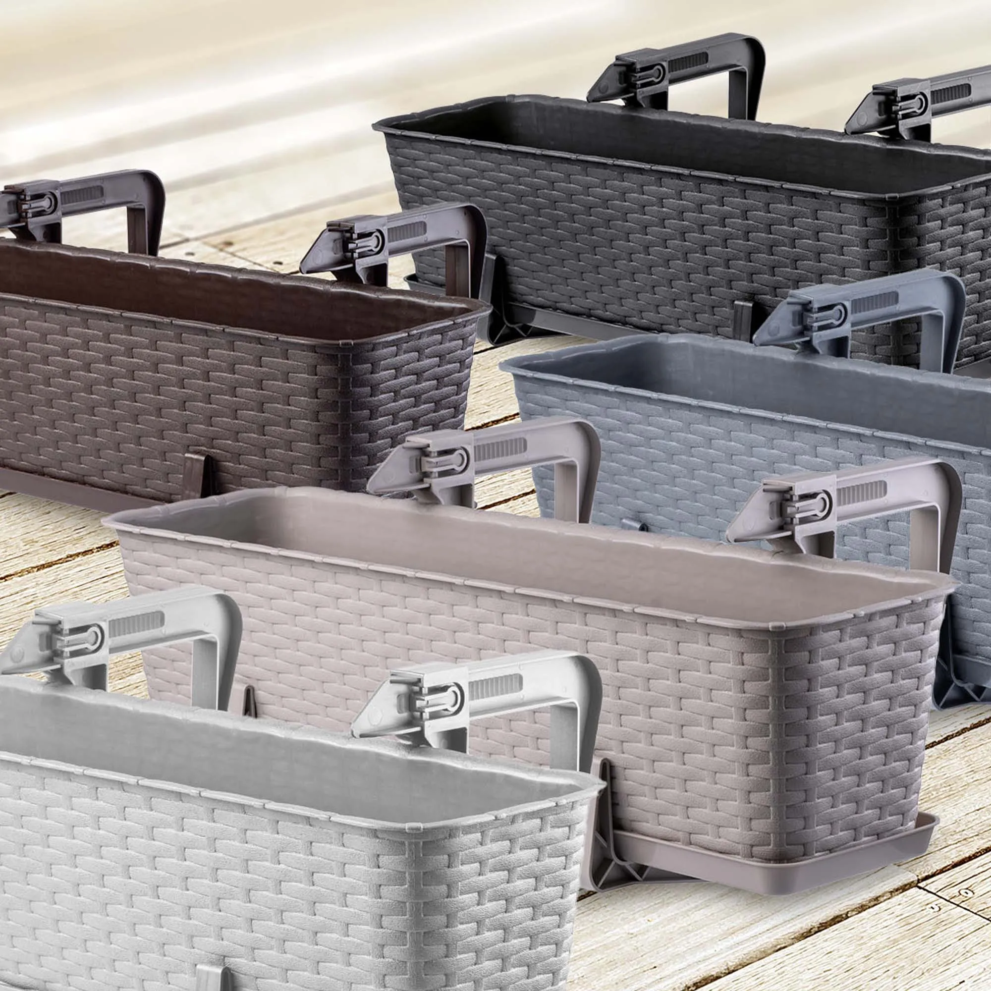 Balkono dėžutė su rankenėlėmis Castro karamelė 40 cm