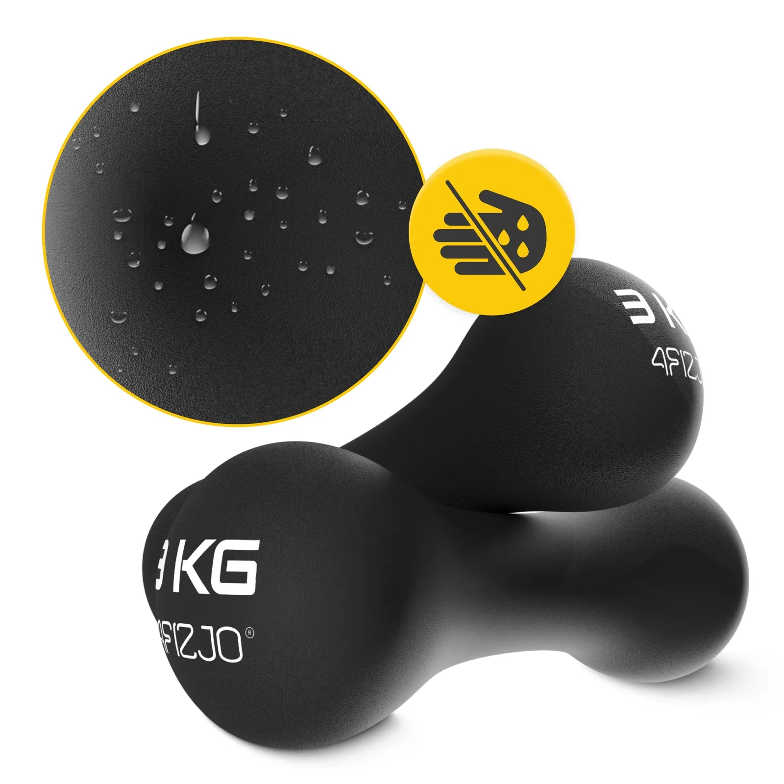 Ketaus hanteliai 8 formų pratimams 2 x 3 kg