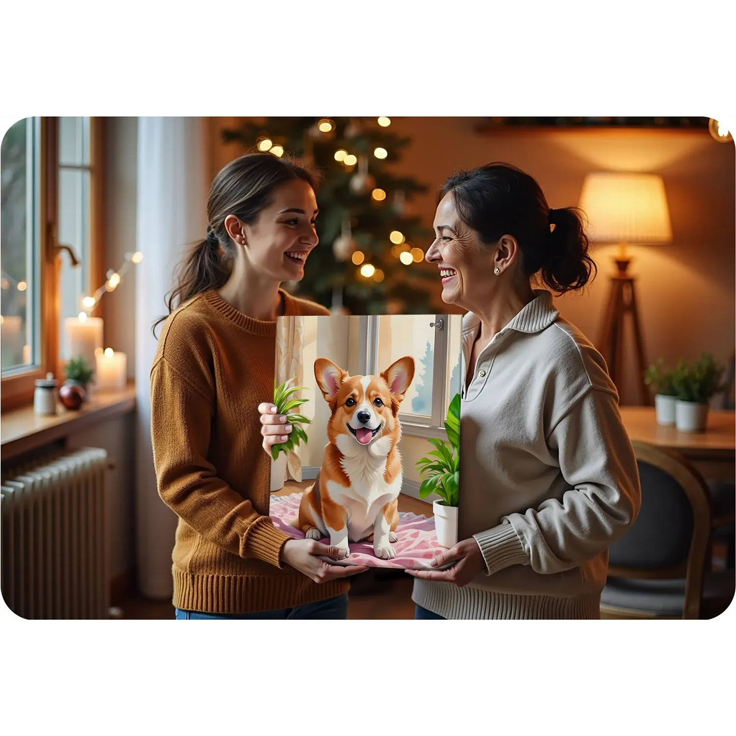 Paveikslas, tapytas pagal skaičius, 40x50 cm, Massido Corgi šuo - nuotrauka 1