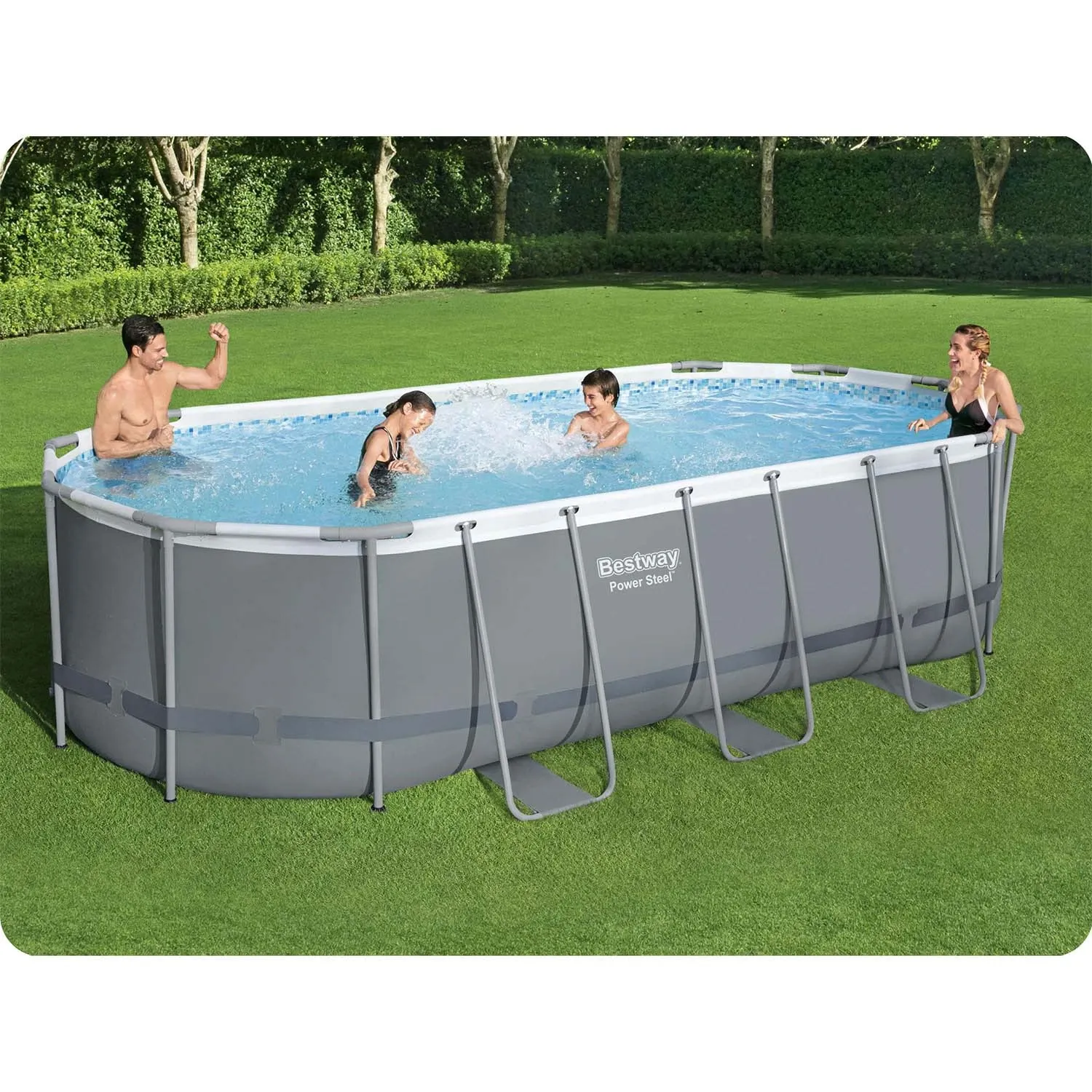 Karkasinis sodo baseinas 549 x 274 x 122 cm, 17 viename, „Bestway 56710“ - nuotrauka 1