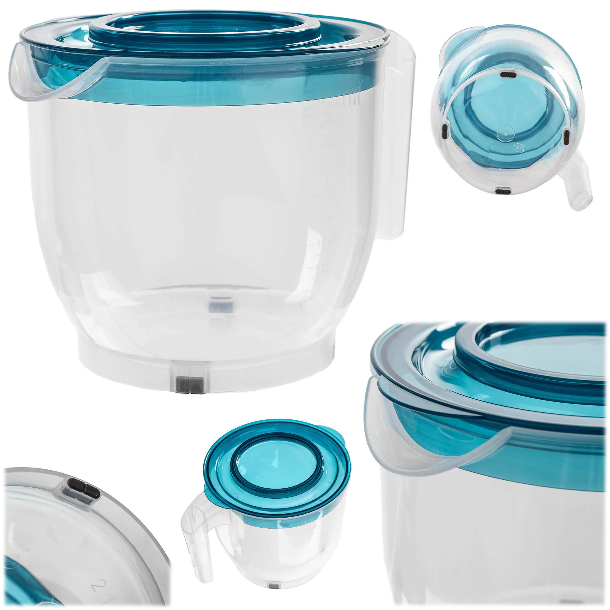 Rero maišymo ąsotis su matavimo puodeliu ir dangteliu, 2 l, turkio spalvos