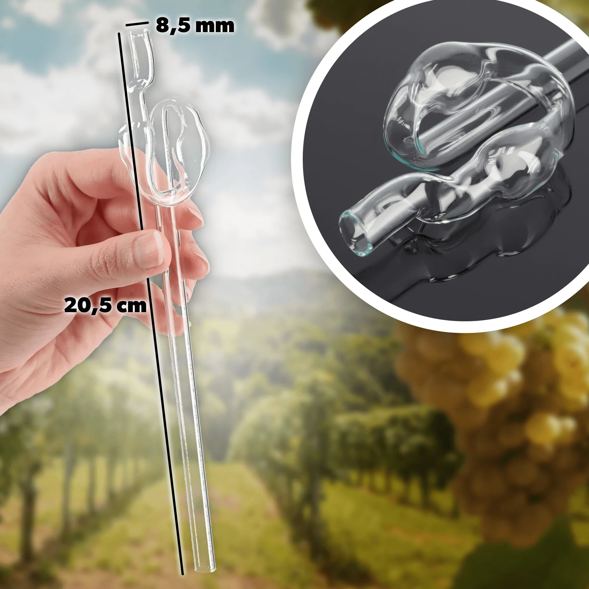 Vyno rinkinys 25 l butelis + kamštis nr. 3 + stiklinis vamzdelis