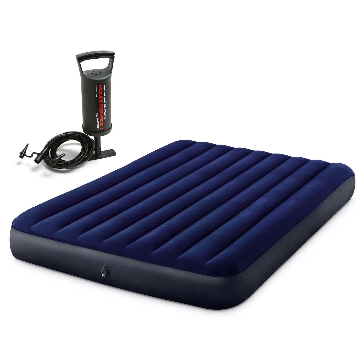 Pripučiamas čiužinys 203x152x25 cm su stūmokliniu pompa INTEX 64759 - nuotrauka 1