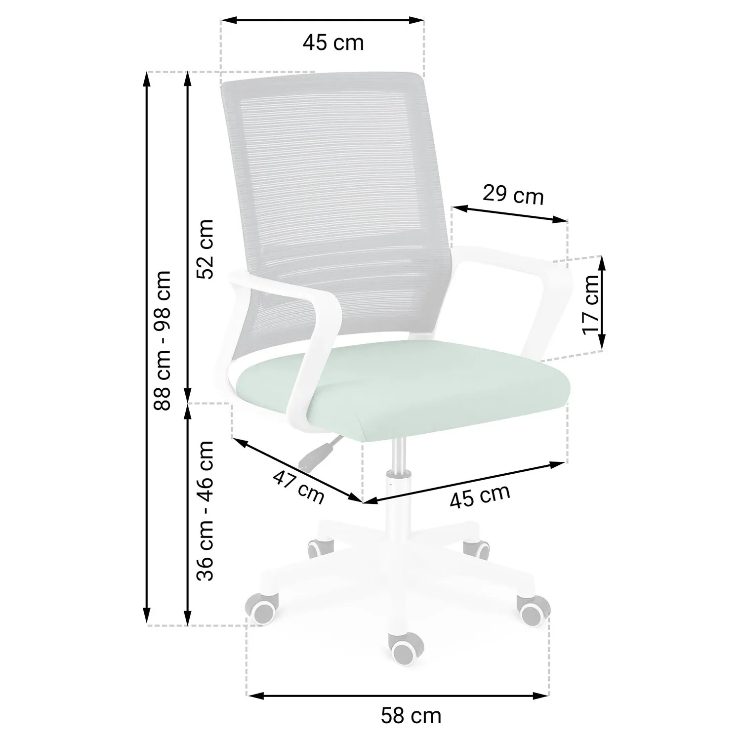 Sofotel Corta Micro-Mesh biuro kėdė pilkai žalia - nuotrauka 1