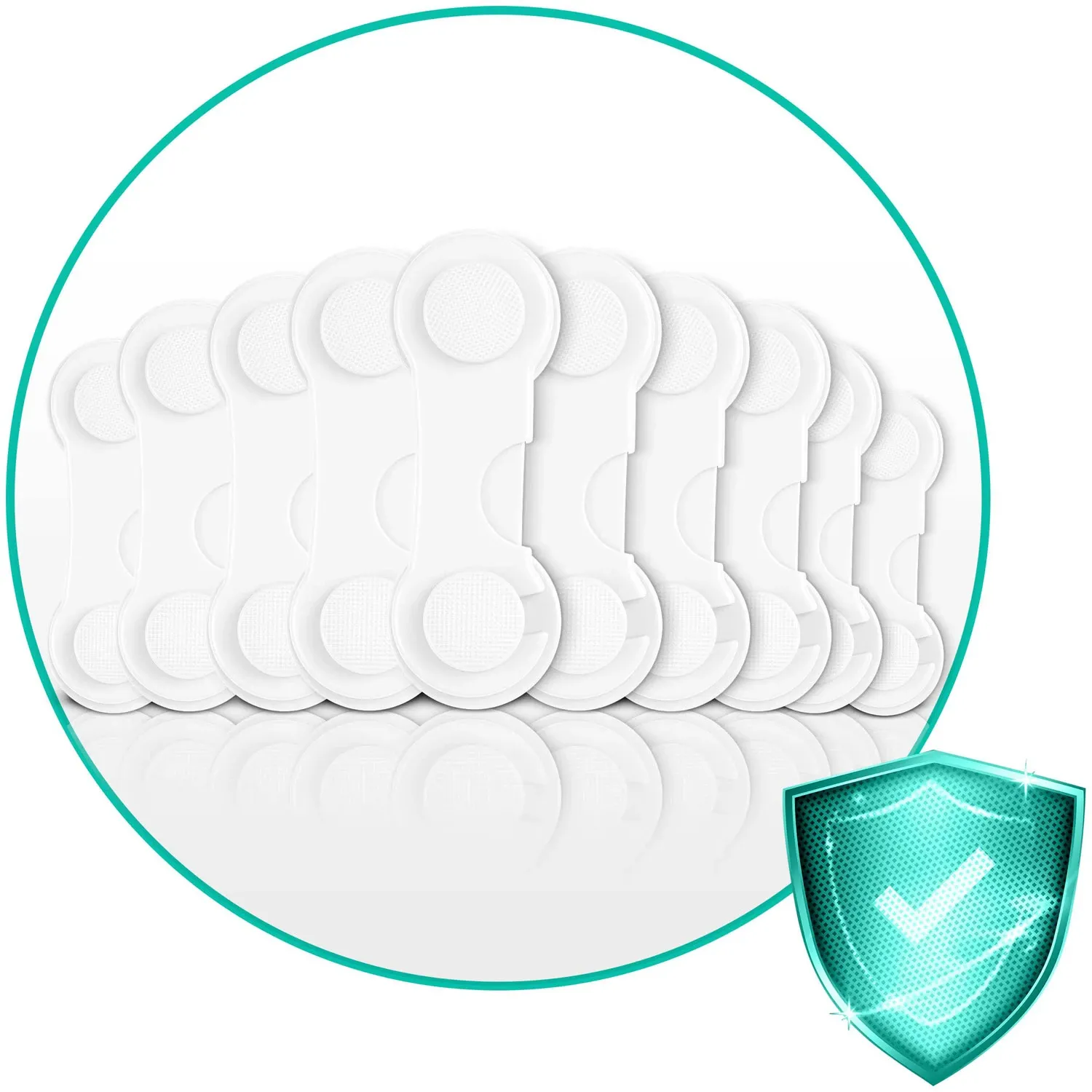 „Ricokids“ 798300 spintelės atidarymo apsaugos, 10 vnt., baltos - nuotrauka 1