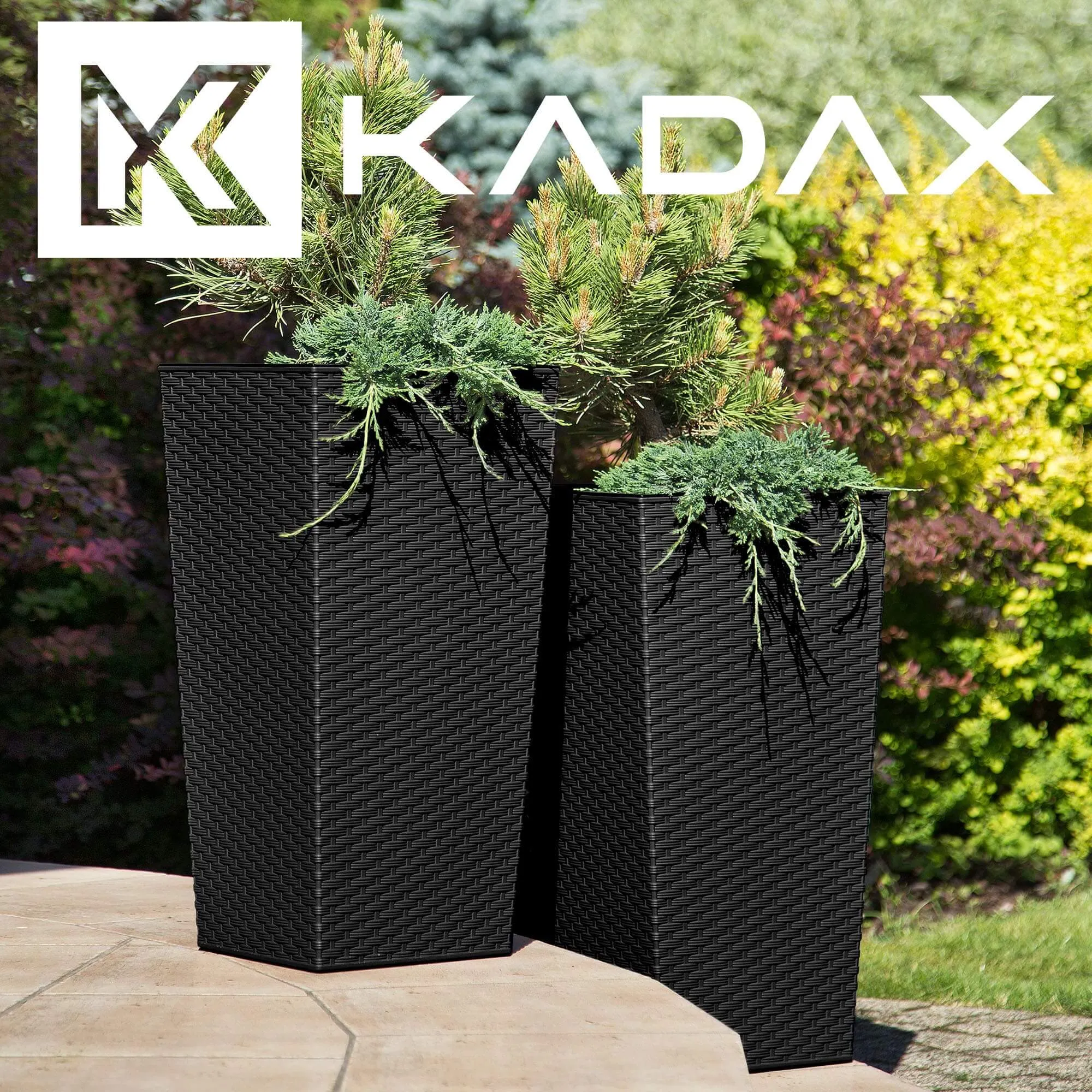 Pesaro rotango gėlių vazonas su įdėklu