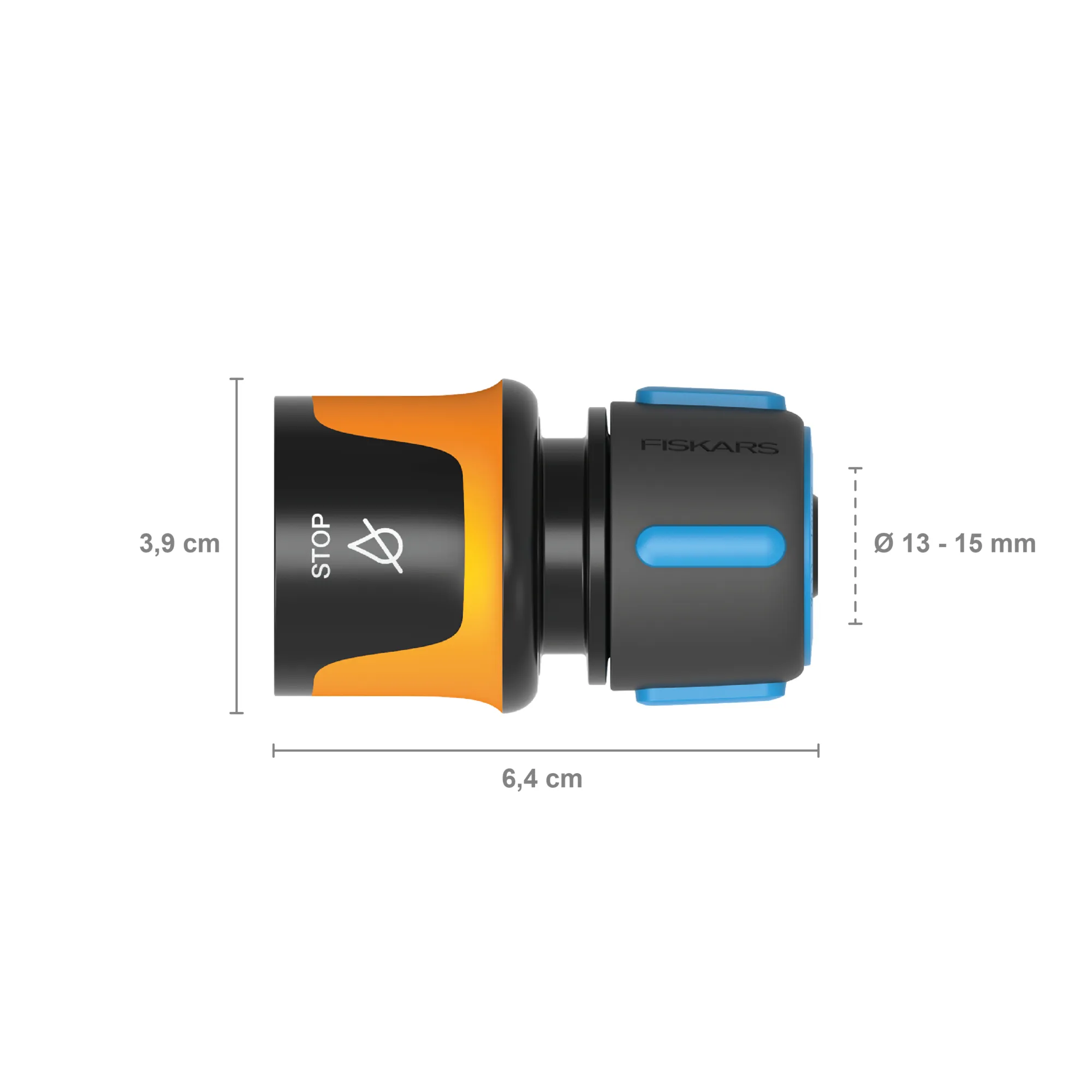 Fiskars 1027079 greito sujungimo jungtis su ribotuvu 13-15 mm (1/2-5/8″)