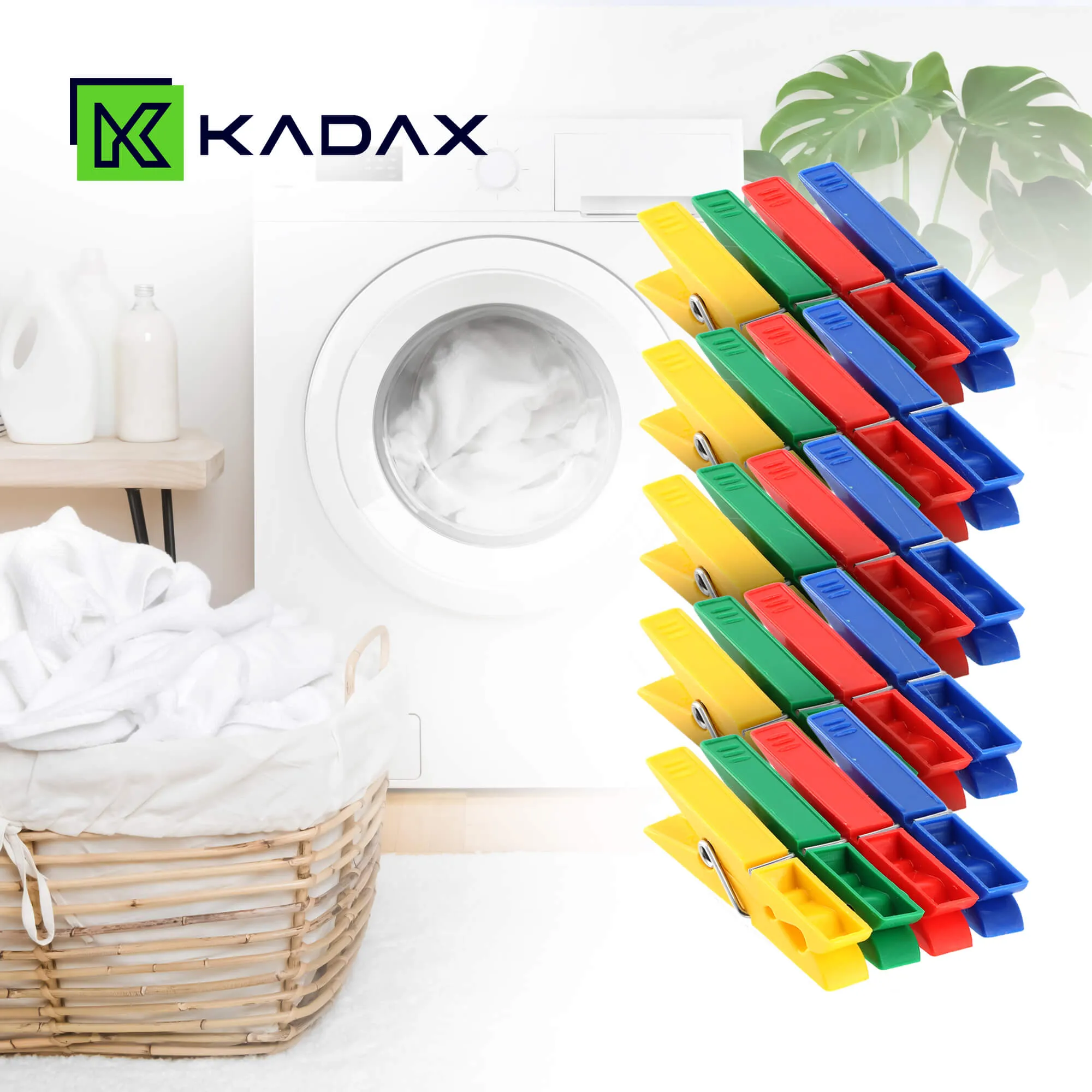 Luant plastikiniai skalbinių segtukai, 4 spalvos, 20 vnt.