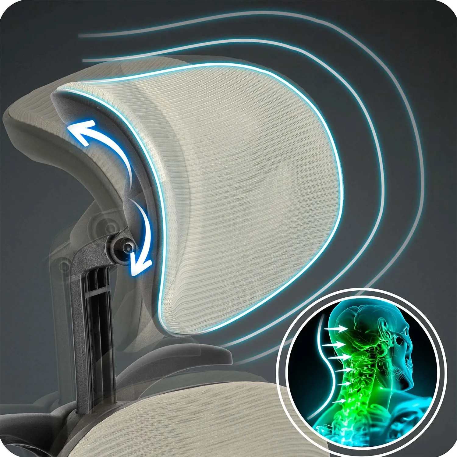 Sofotel Talin mikro tinklelio biuro kėdė – pilka - nuotrauka 1