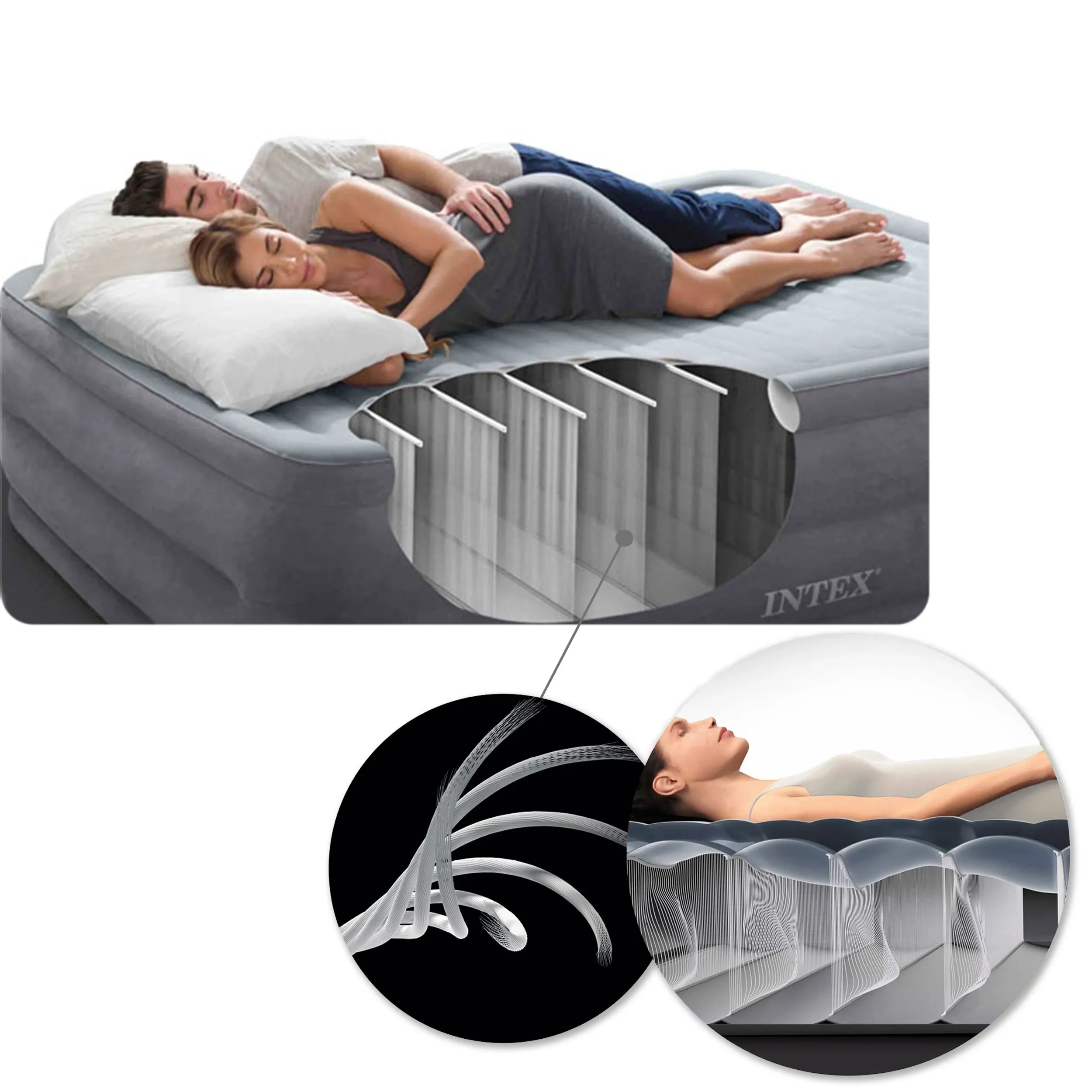 Pripučiamas čiužinys 203x152x25 cm dvigubas INTEX 64109 - nuotrauka 1