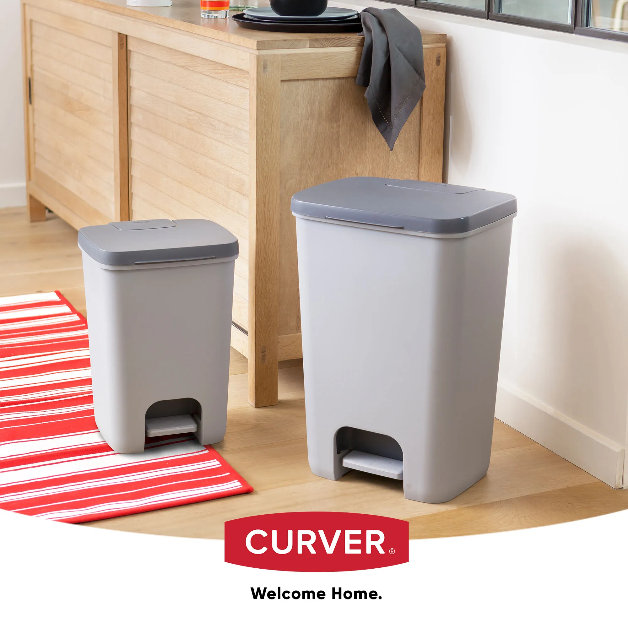 Curver Essentials 40 l šiukšliadėžė, pilka