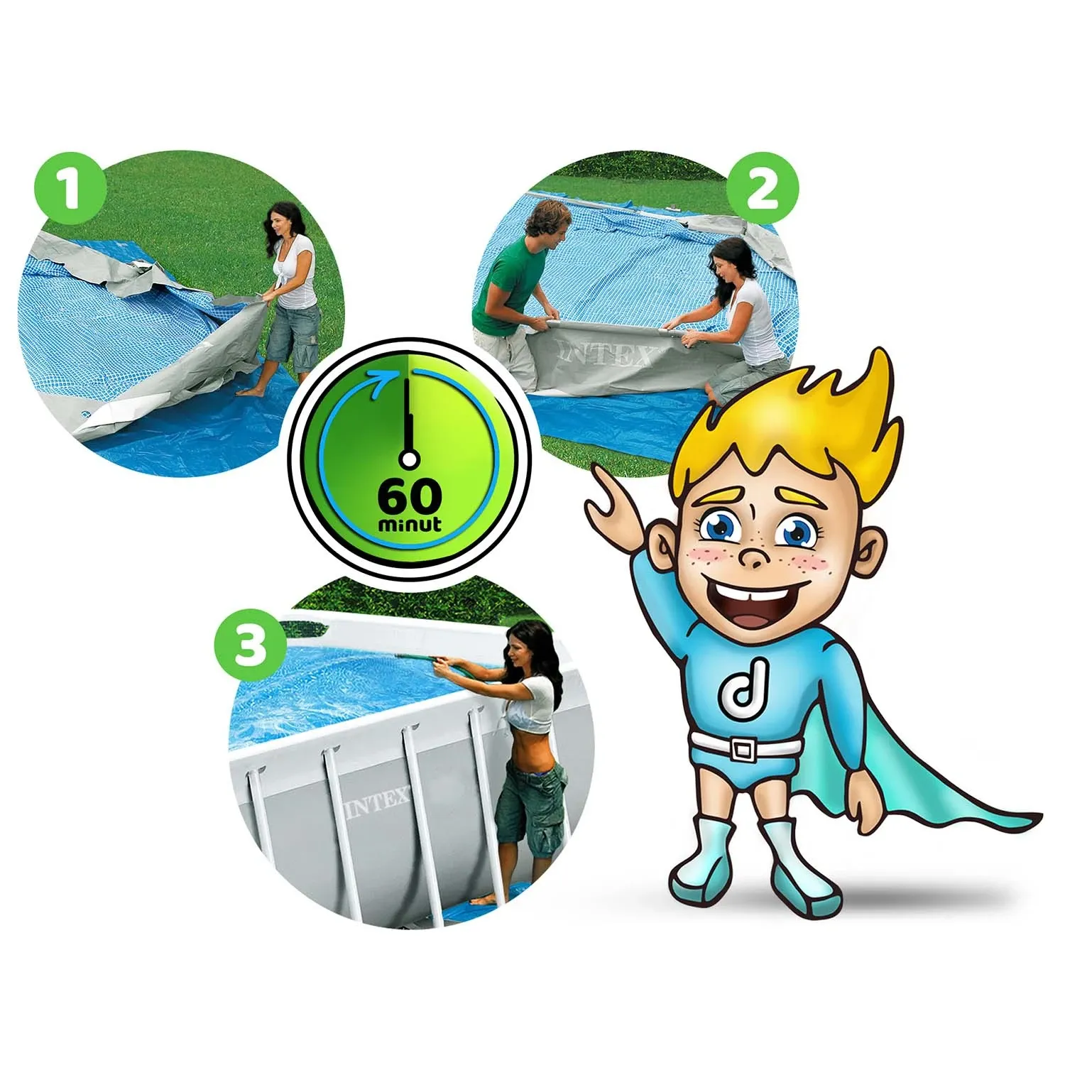 Karkasinis sodo baseinas 503 x 274 x 122 cm 21 viename Intex 26796 + burbulų aparatas NEMOKAMAI - nuotrauka 1