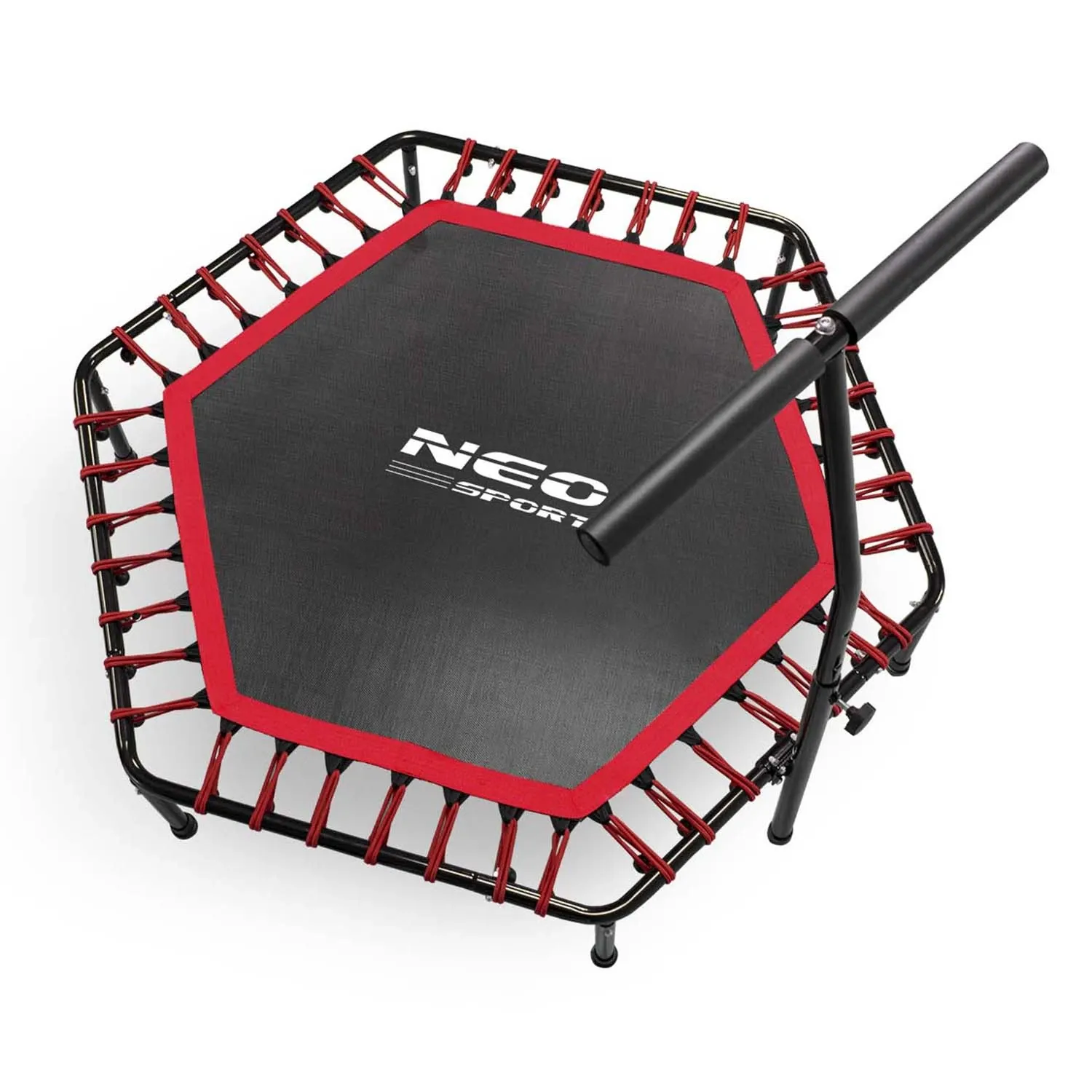 „Neo-Sport Fitness“ batutas su rankena, 127 cm – šešiakampis, raudonas - nuotrauka 1