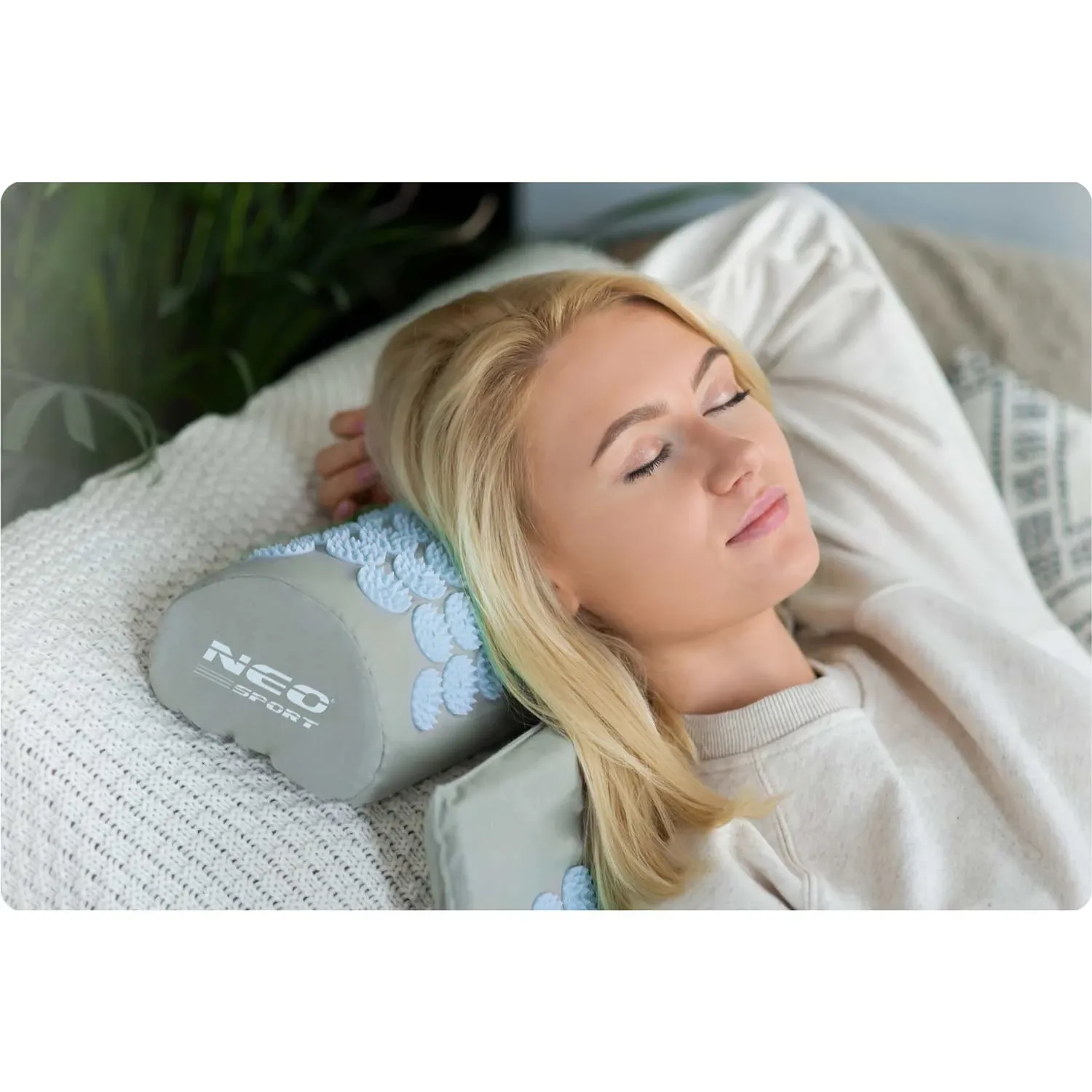 „Neo-Sport NS-901“ akupresūros kilimėlis su smaigaliais, pilkas ir mėlynas - nuotrauka 1