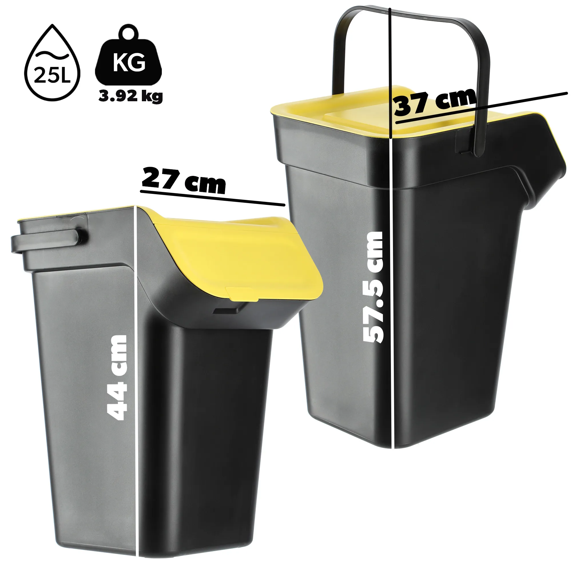 Pagney 4x25L juodų šiukšliadėžių rinkinys