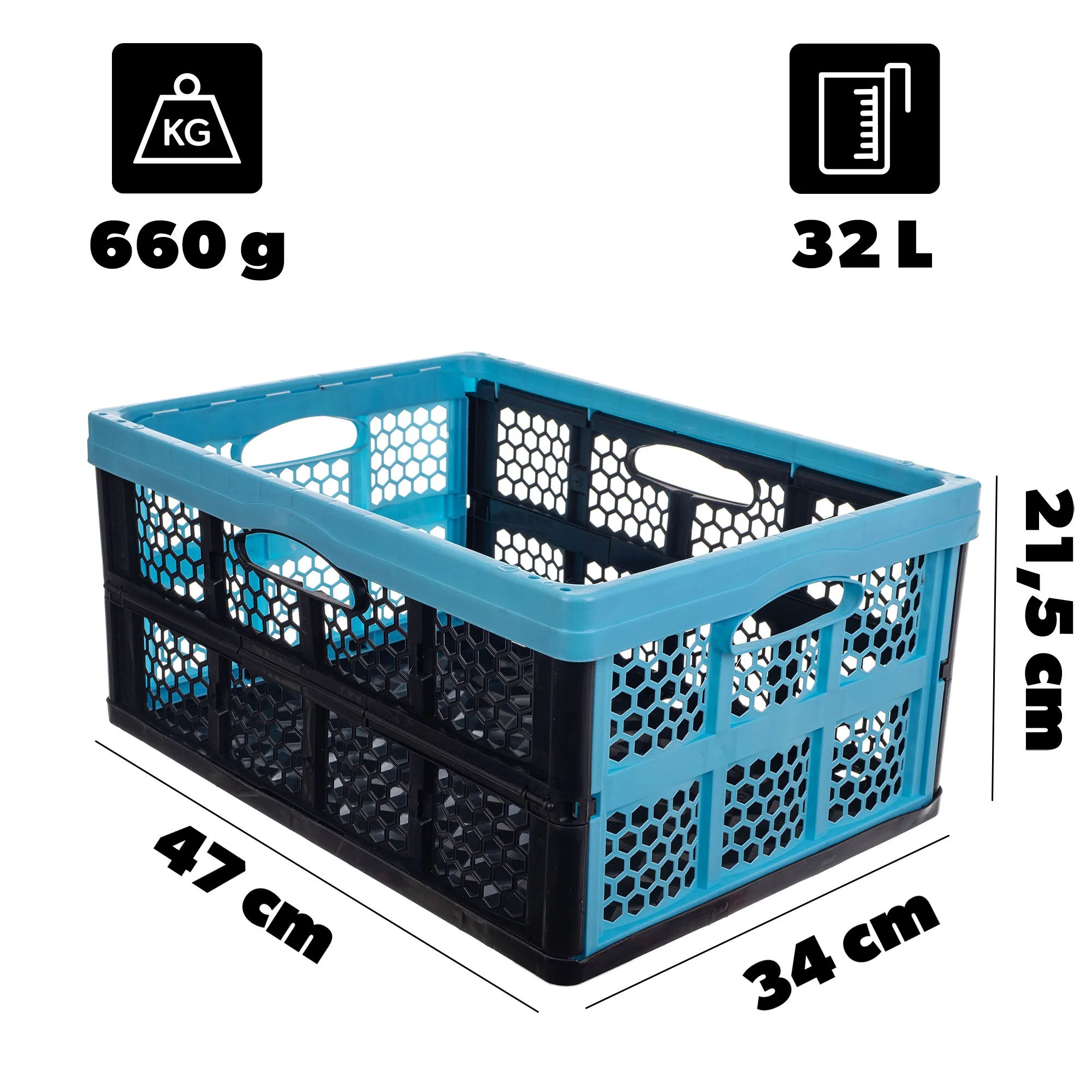 „Kamari“ 32 l sulankstoma įrankių dėžė, mėlyna