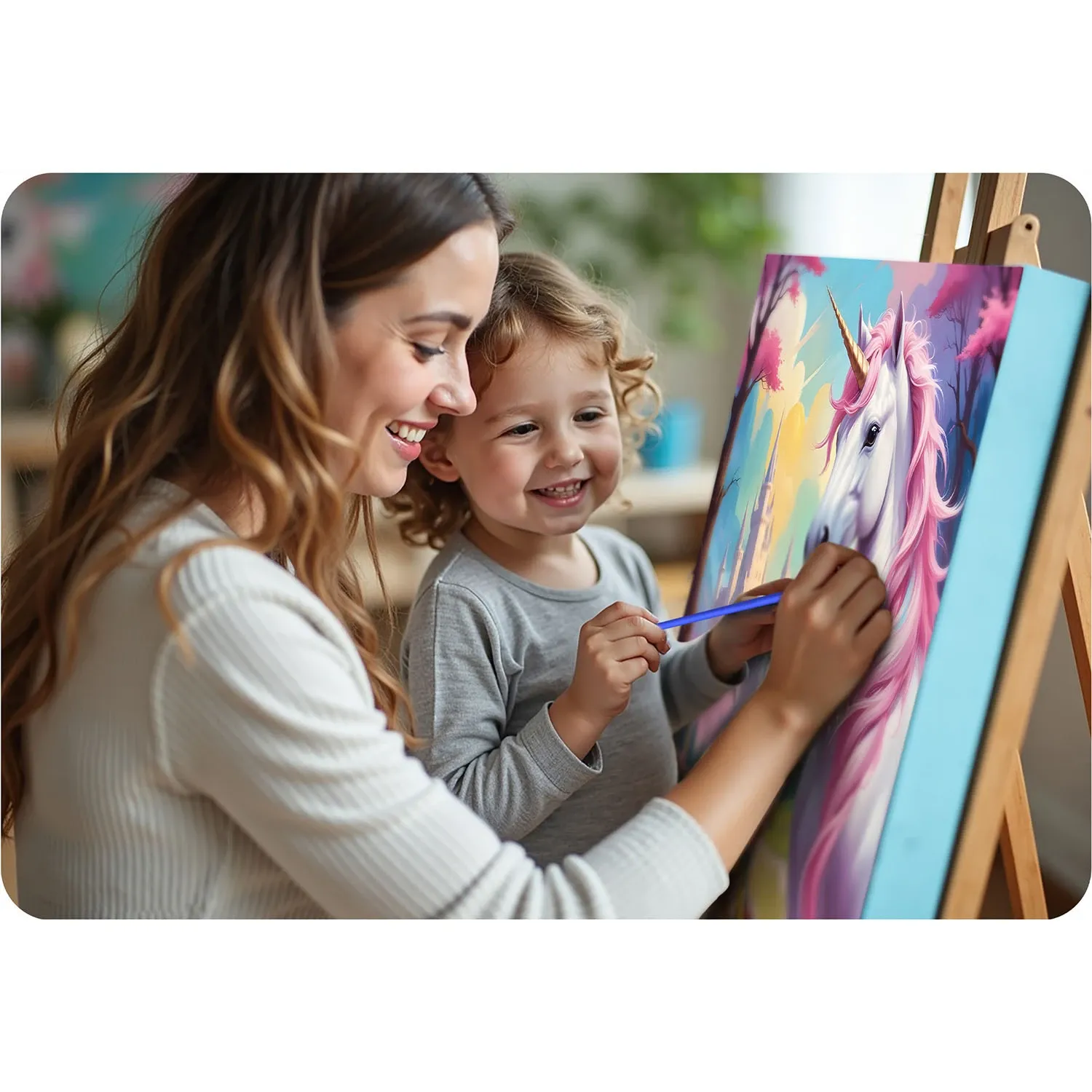 Paveikslas, tapytas skaičiais, 40x50 cm, Massido, vienaragis - nuotrauka 1