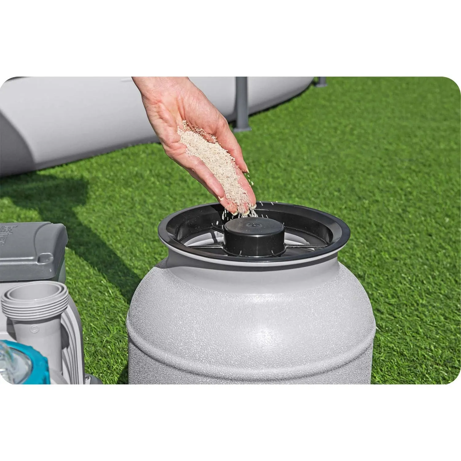 „Bestway 58497“ baseino smėlio pompa + filtro kamuoliukai, 6056 l/val. - nuotrauka 1