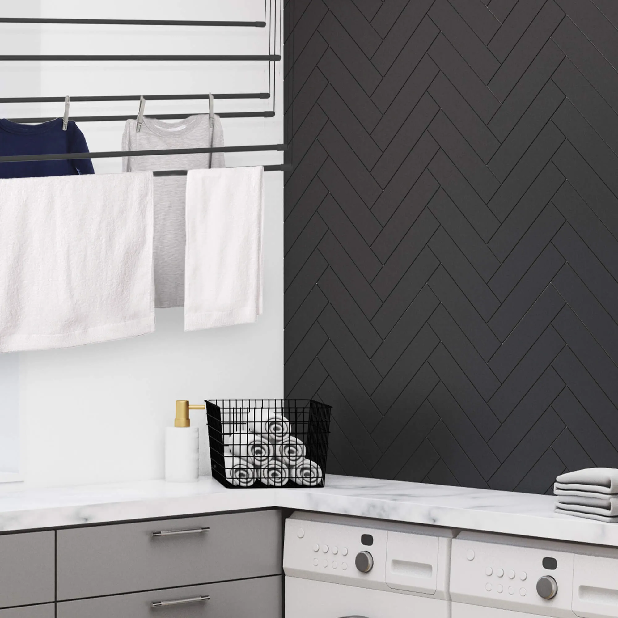 „Torp“ lubinė drabužių džiovyklė, 6 stovai, 120 cm, juoda