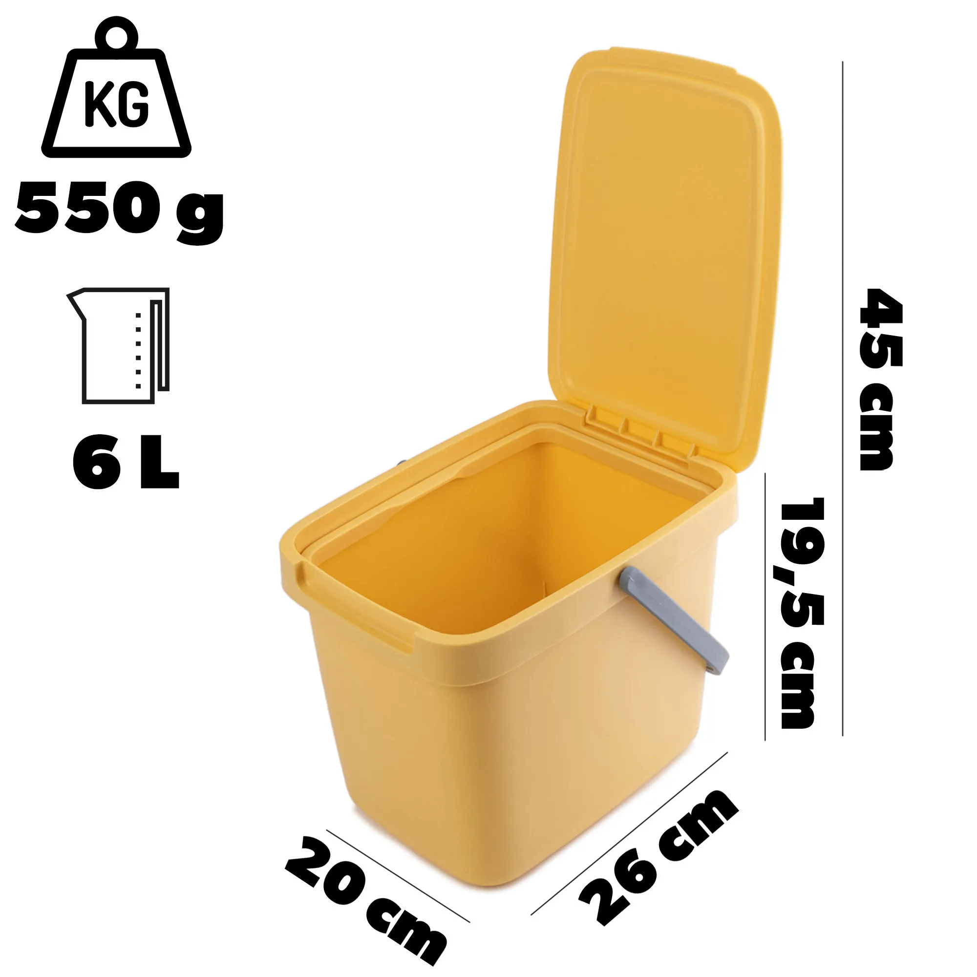 Salans šiukšliadėžė šviesiai geltona 6 l