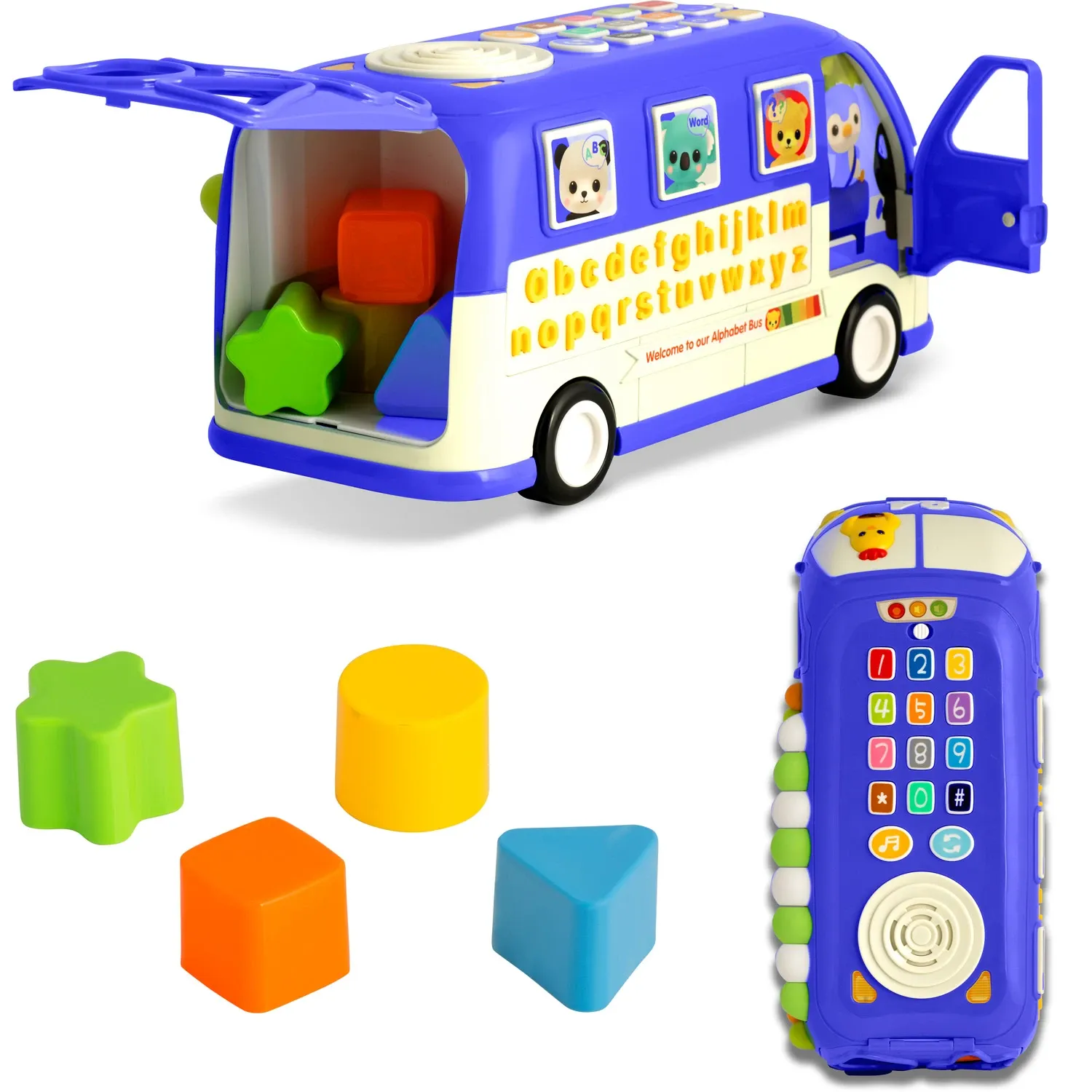 Edukacinis žaislas RK-741 Ricokids autobusas mėlynas - nuotrauka 1