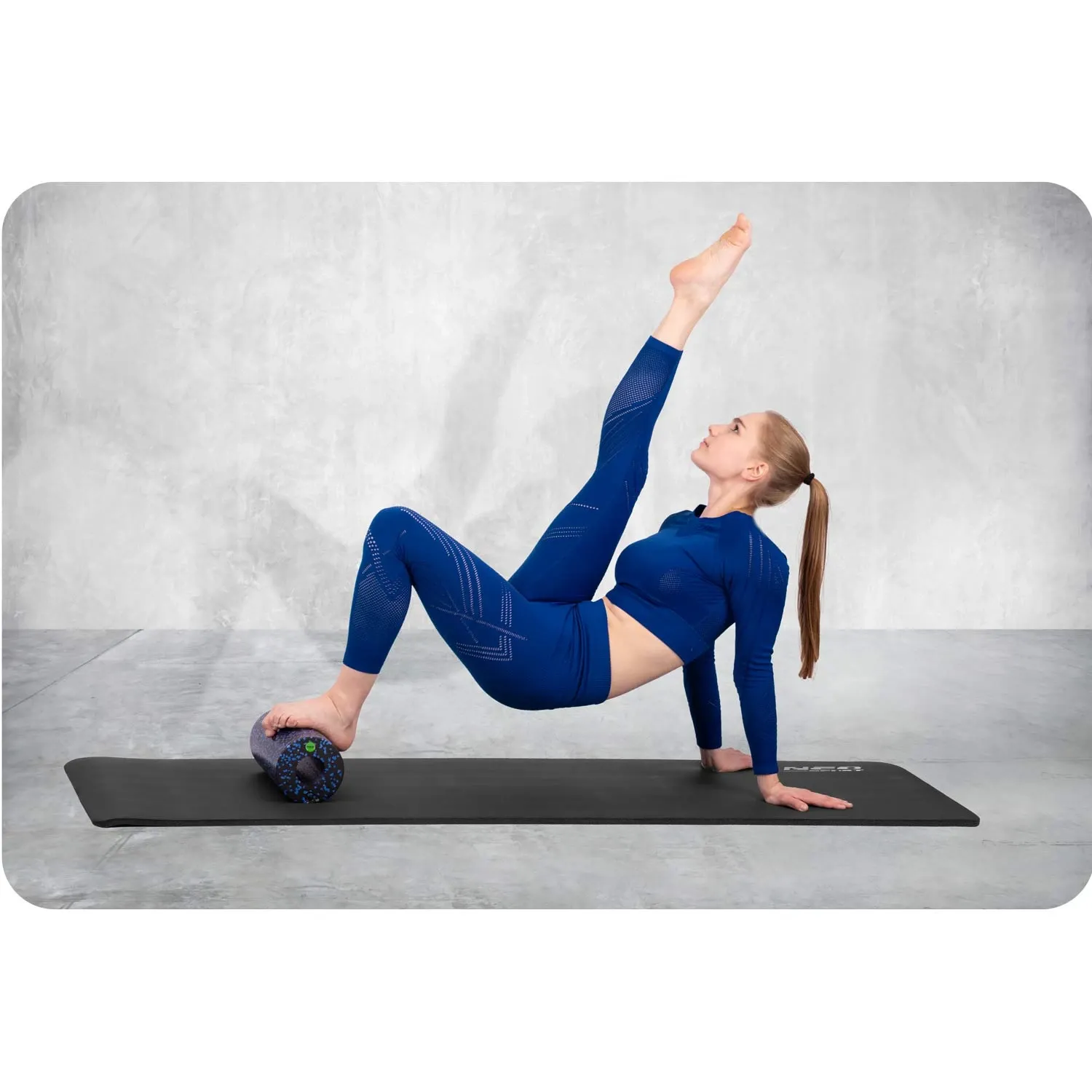 Mankštos volelis 33 x 14 cm NS-964 juodas ir mėlynas - nuotrauka 1