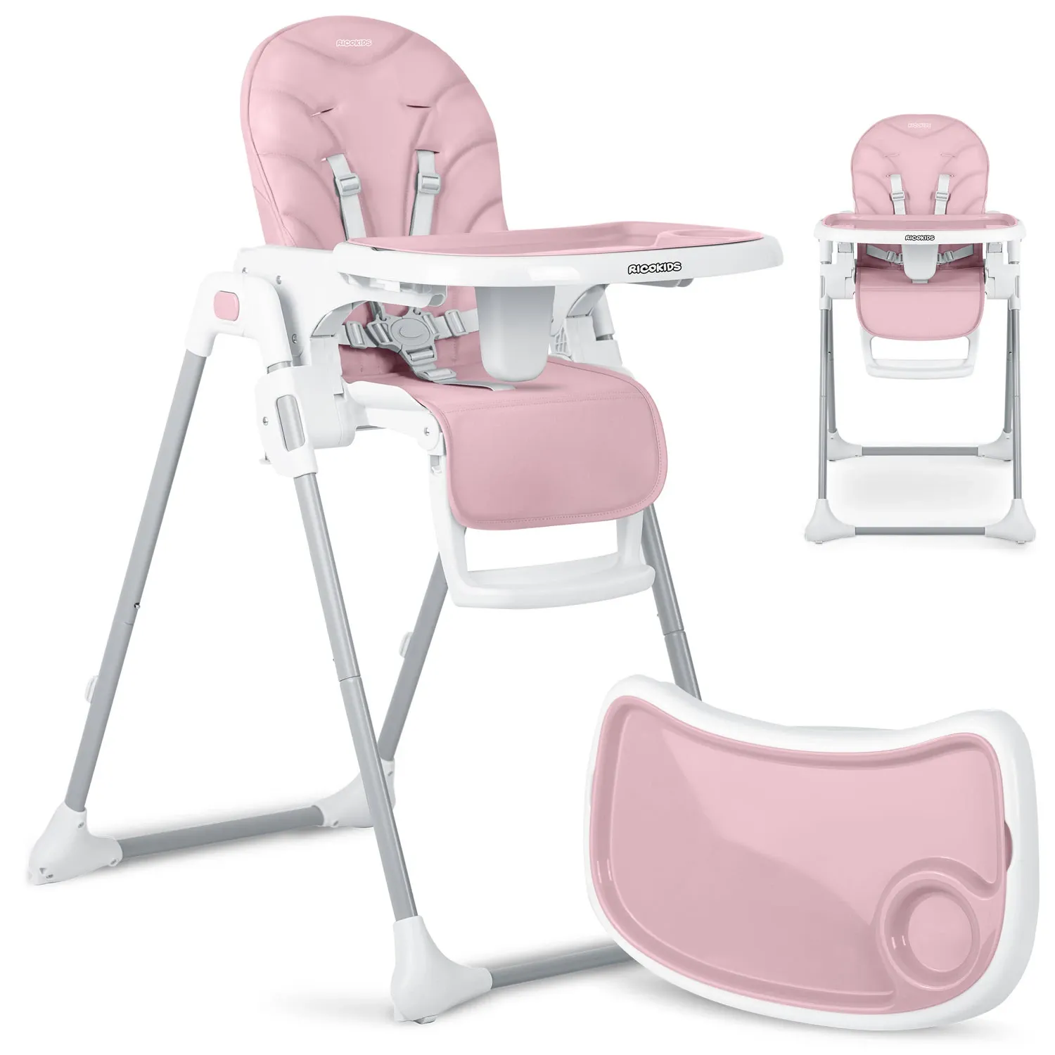 Ricokids Tulo rožinė maitinimo kėdutė - nuotrauka 1