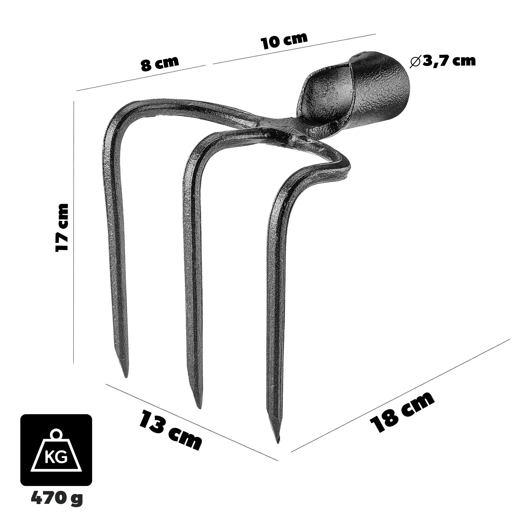 Morand 3 dantų kabliai be koto