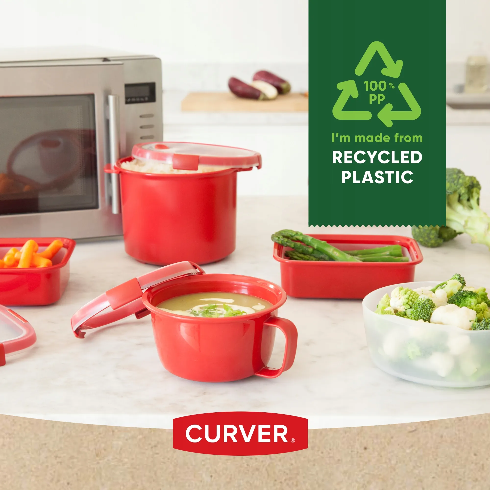 Curver Smart Eco apvalus maisto indas 1 l, žalias