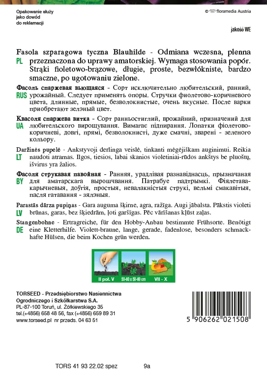 Paprastosios šparaginės pupelės Blauhilde 10g