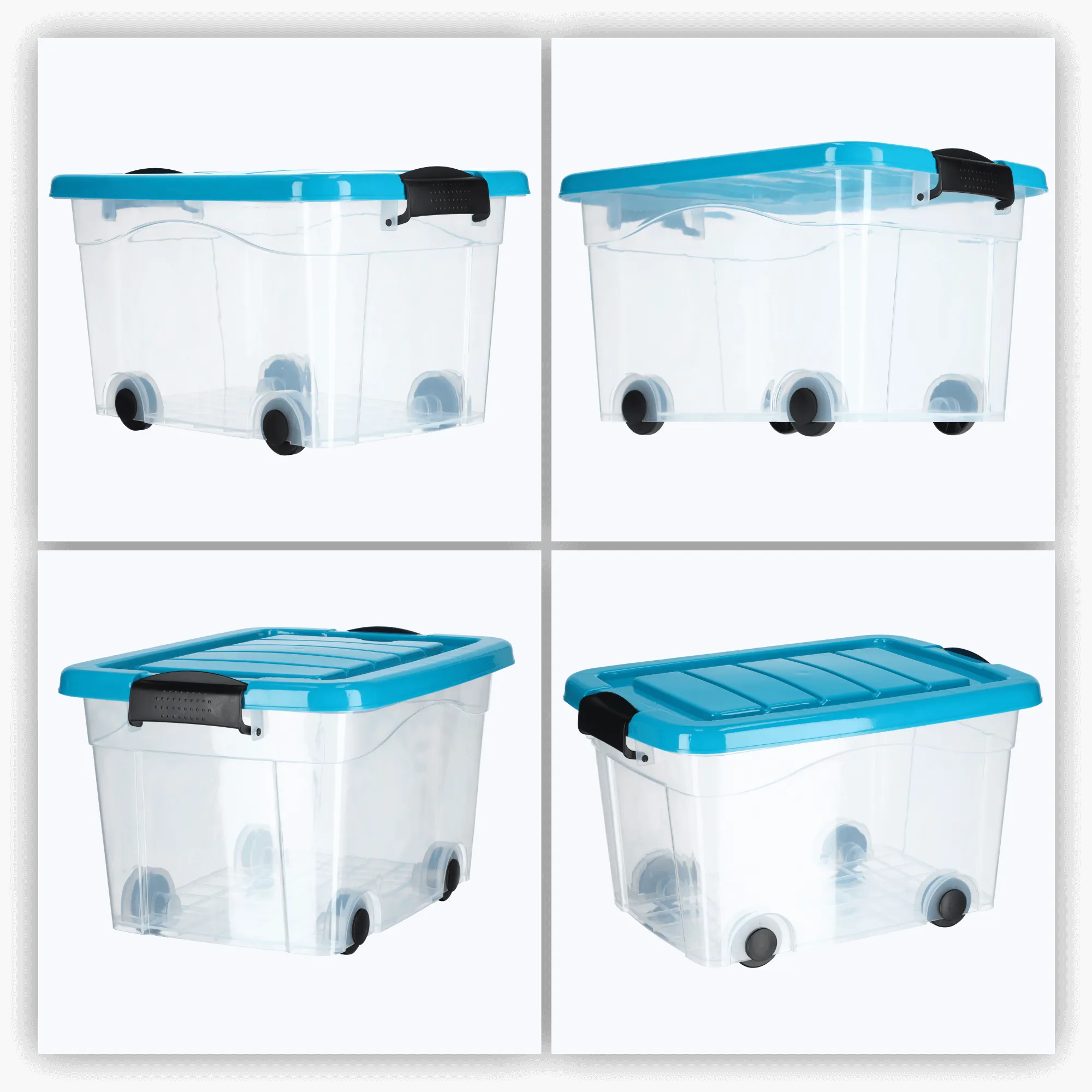 Vado 20 l plastikinis šiukšliadėžė su ratukais, mėlynas