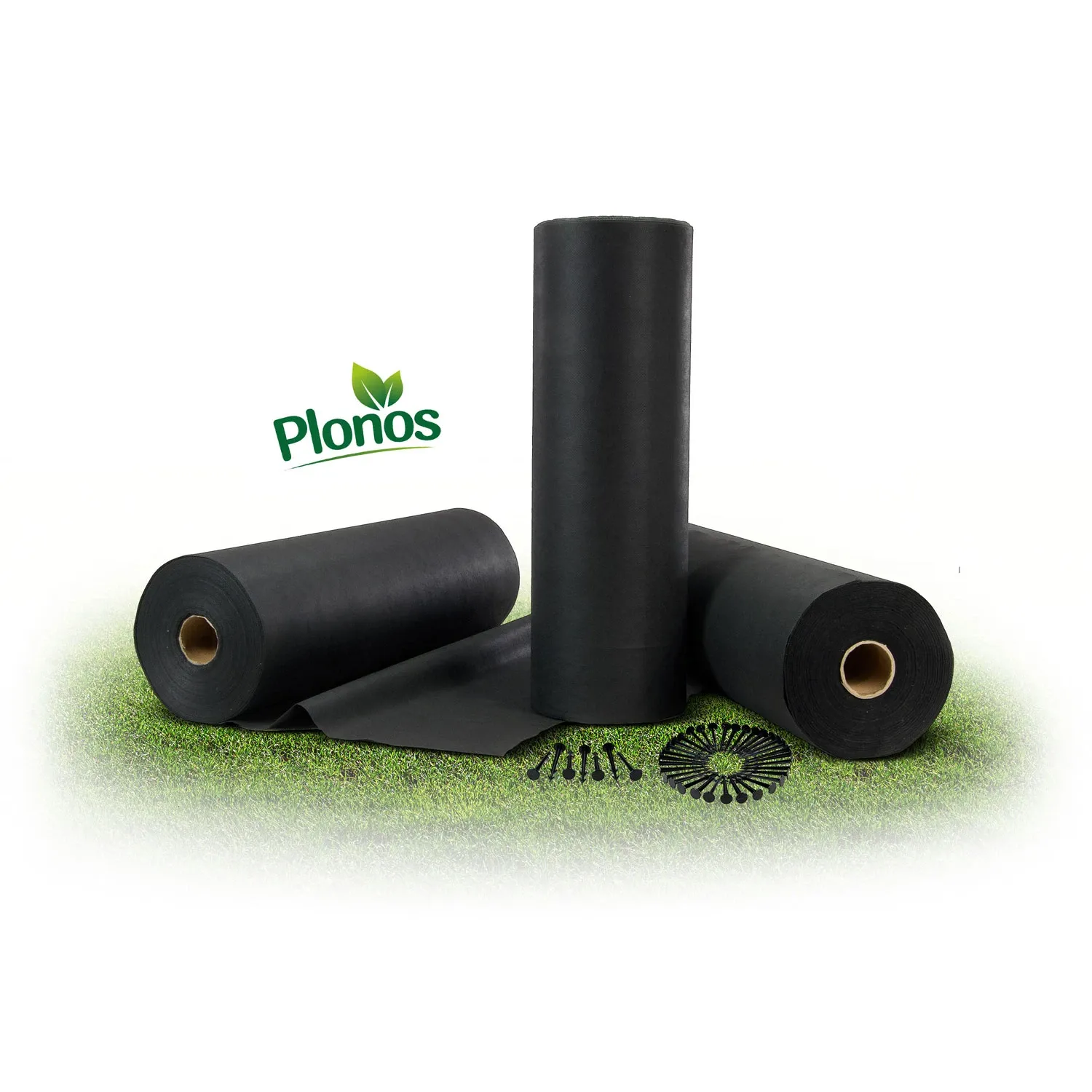 Sodo agrotekstilė 1 m x 75 m + 50 „Plonos“ kaiščių - juoda - nuotrauka 1