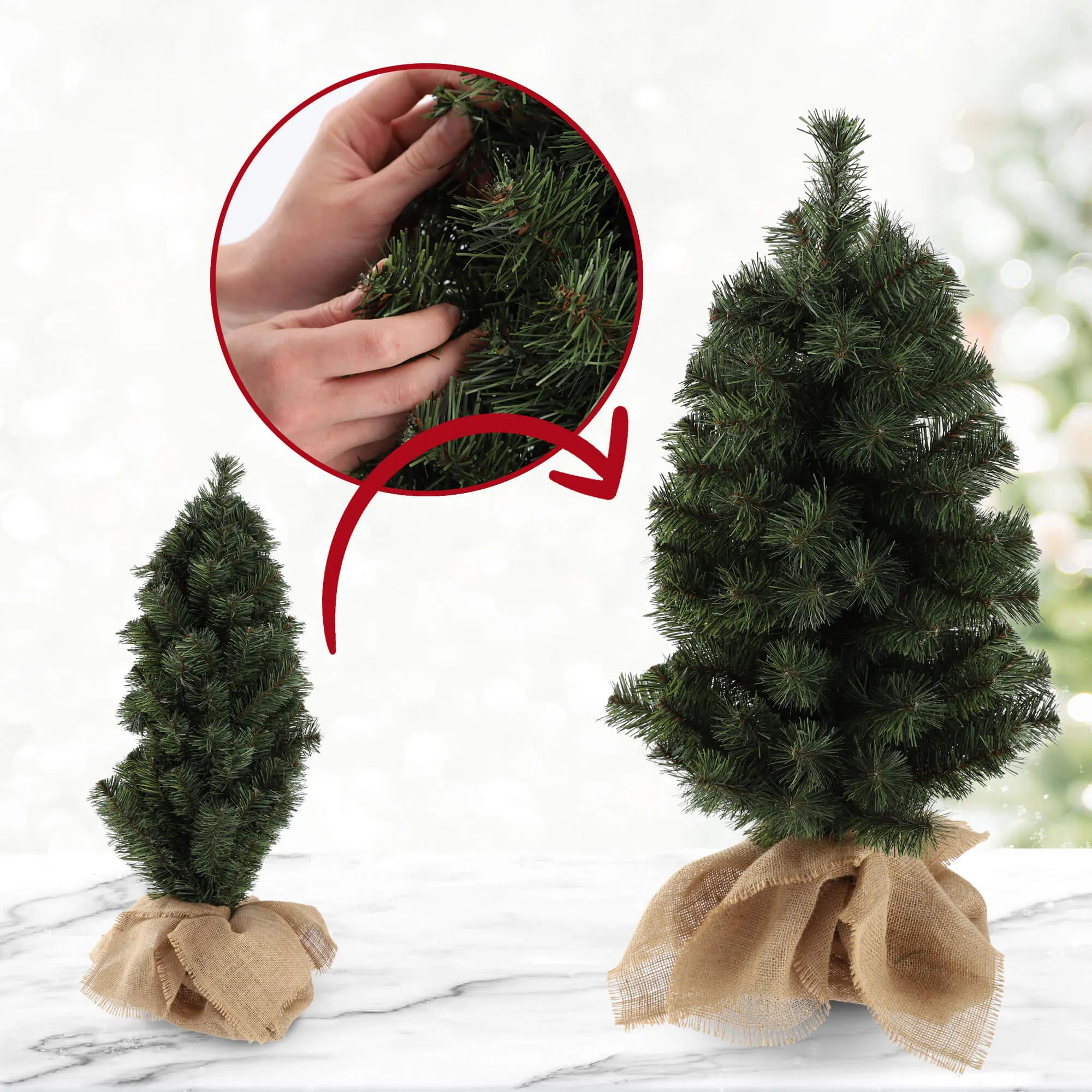 Dekoratyvinė dirbtinė Kalėdų eglutė iš džiuto, 80 cm