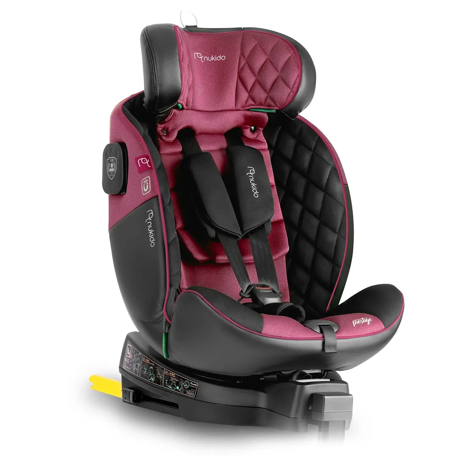 „Nukido Prestige Line“ juodos ir rožinės spalvos automobilinė kėdutė, 0-36 kg, ISOFIX - nuotrauka 1