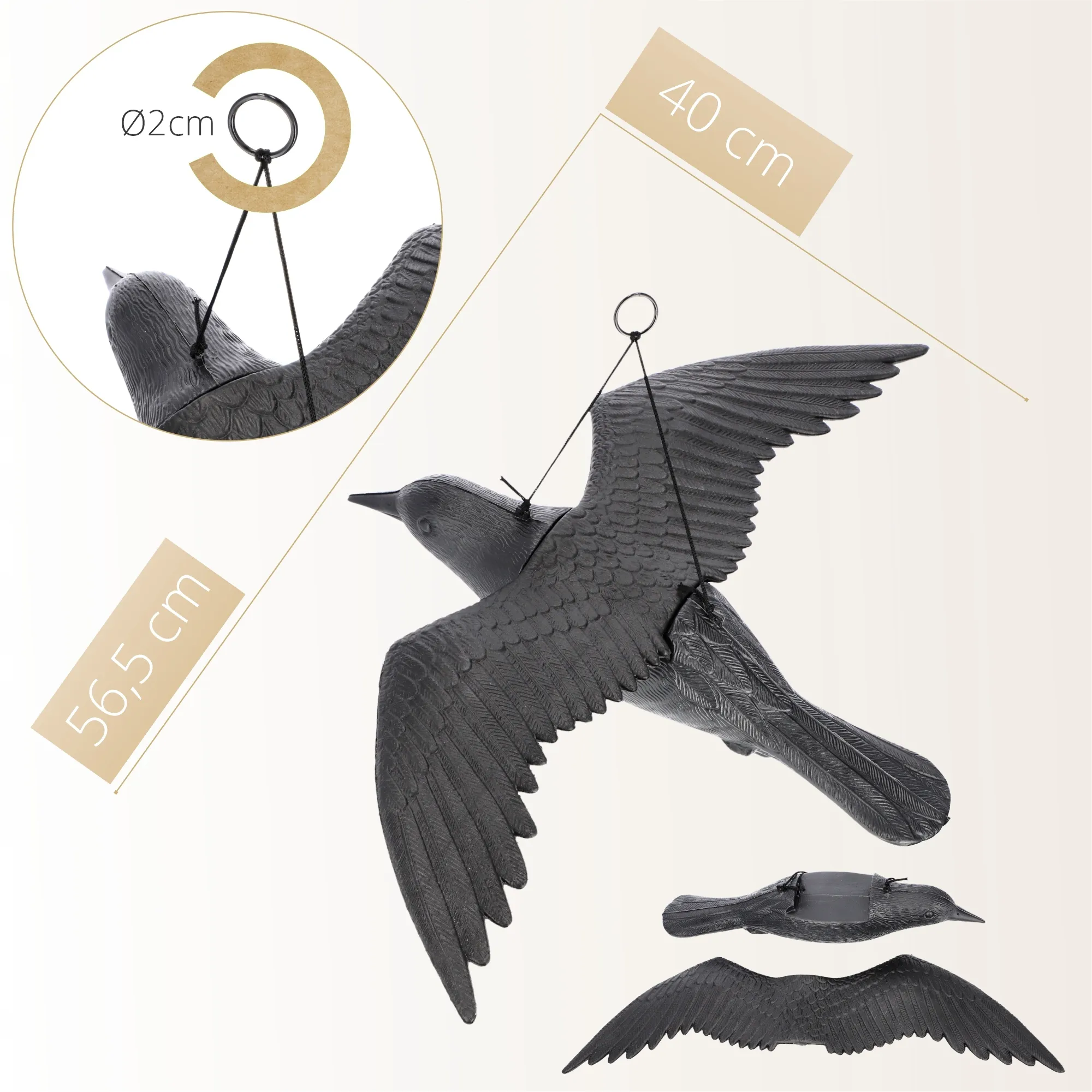 Juodasis varnas, balandžių baidyklė 2 vnt.