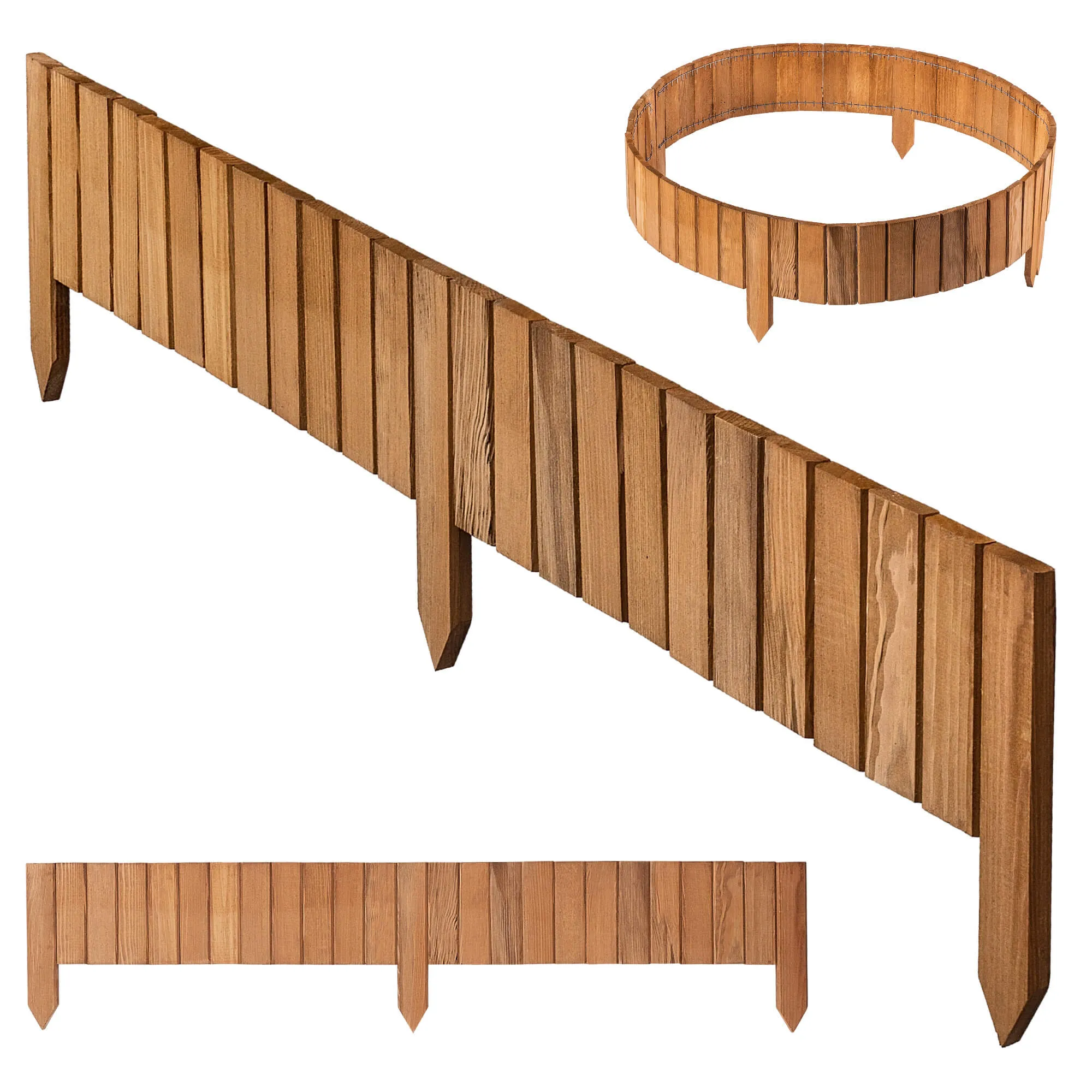 Medinė ritininė tvora Ansjo, apvadu, 115 x 15 cm, ąžuolas