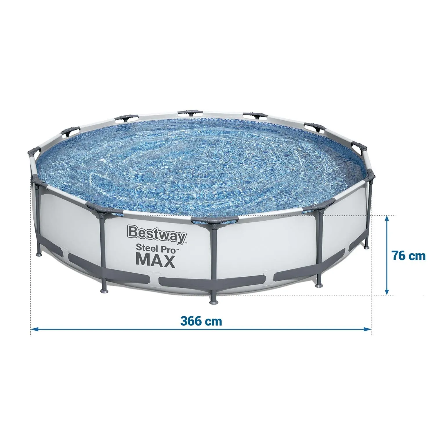 Karkasinis sodo baseinas 366 x 76 cm 16 viename „Bestway 56416“ + burbulų aparatas NEMOKAMAI - nuotrauka 1