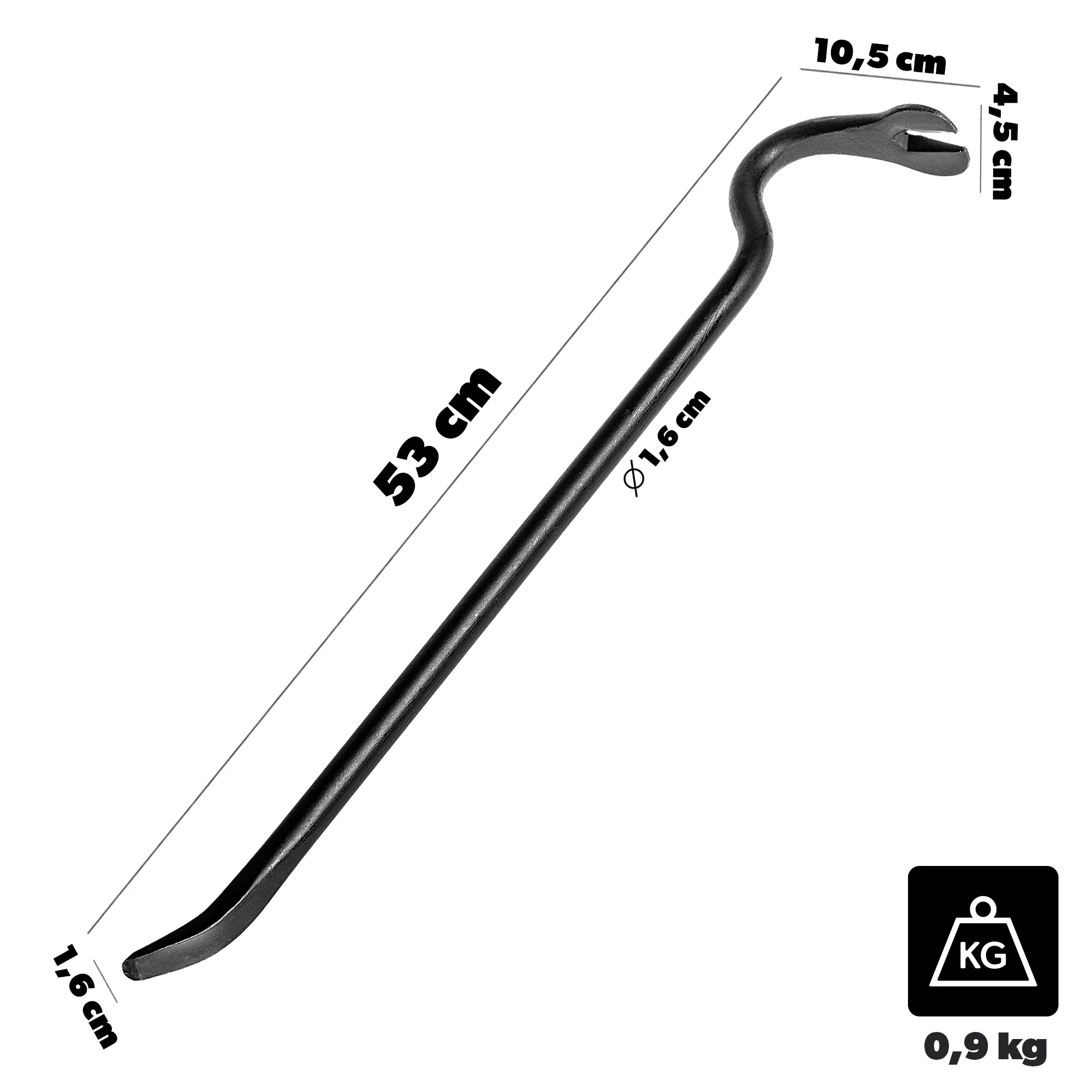 Bazzari lenktas laužtuvas 50 cm