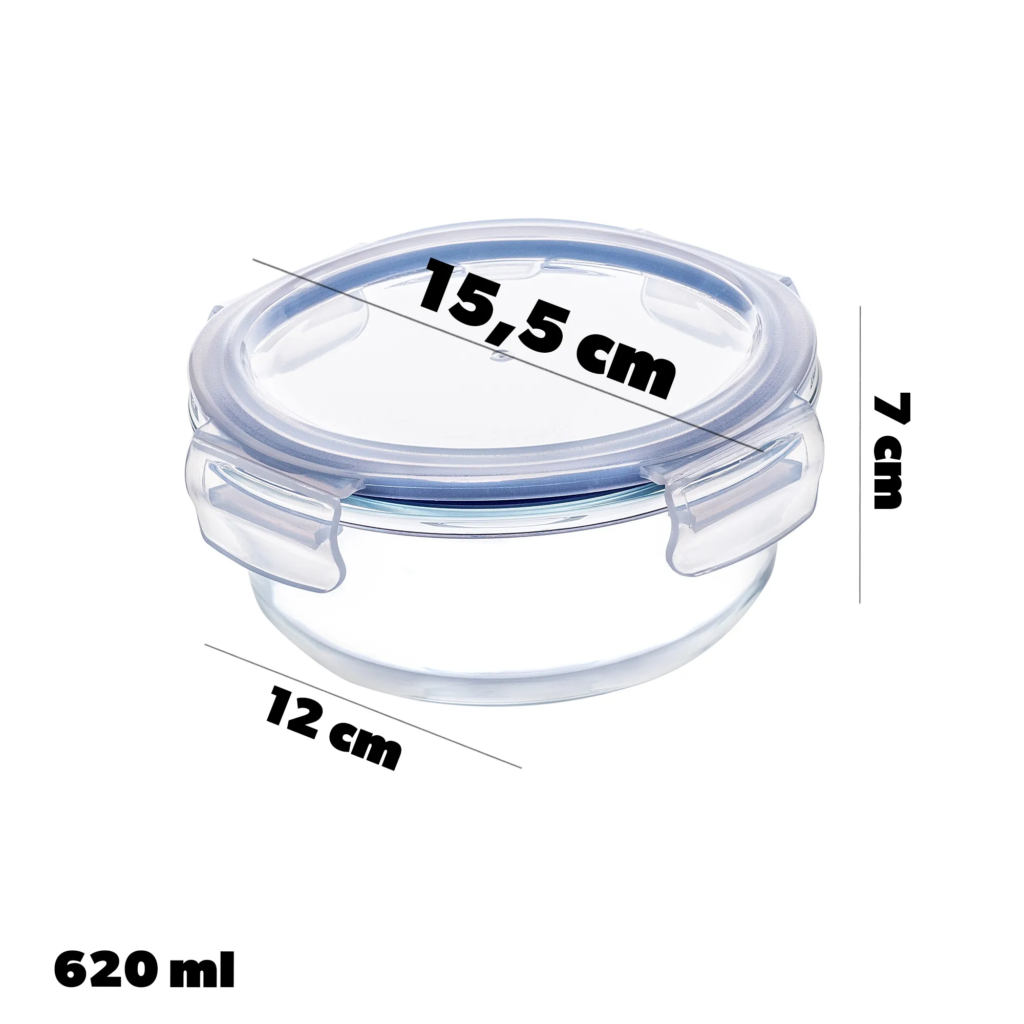 „Athie“ apvalių indelių rinkinys 400 ml + 620 ml + 950 ml