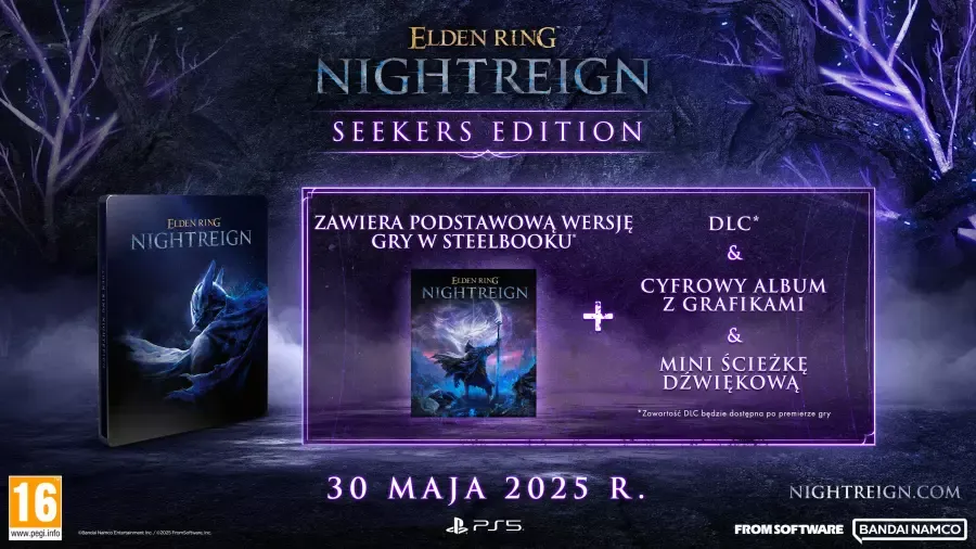 Elden Ring Nightreign Seekers Edition PL (PS5) - „Seekers Edition“ apima:
„Seekers Edition“ apima: „Elden Ring Nightreign Deluxe Edition“ (šiame leidime yra ba