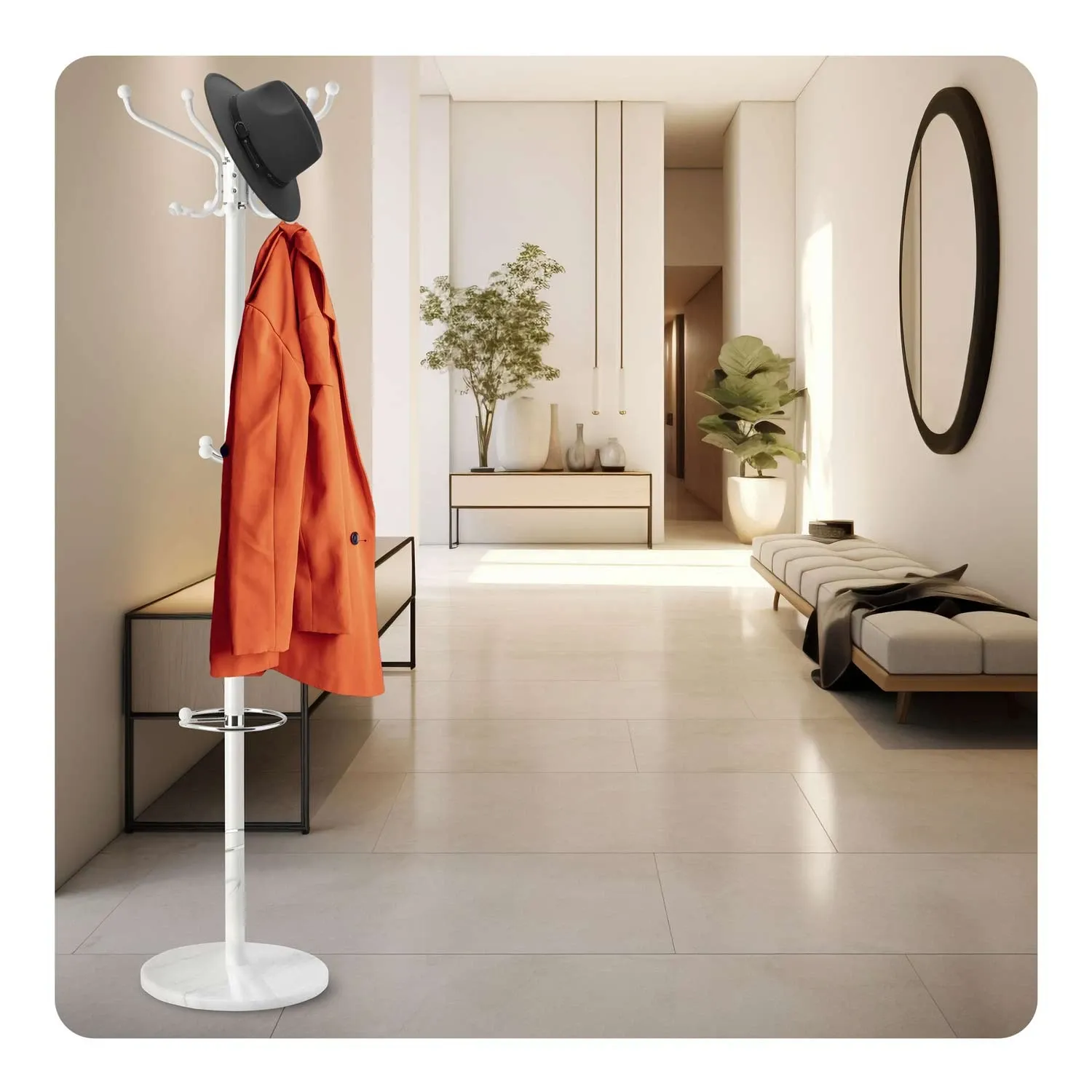 Pastatoma drabužių kabykla su marmuriniu pagrindu Massido 684101 - nuotrauka 1