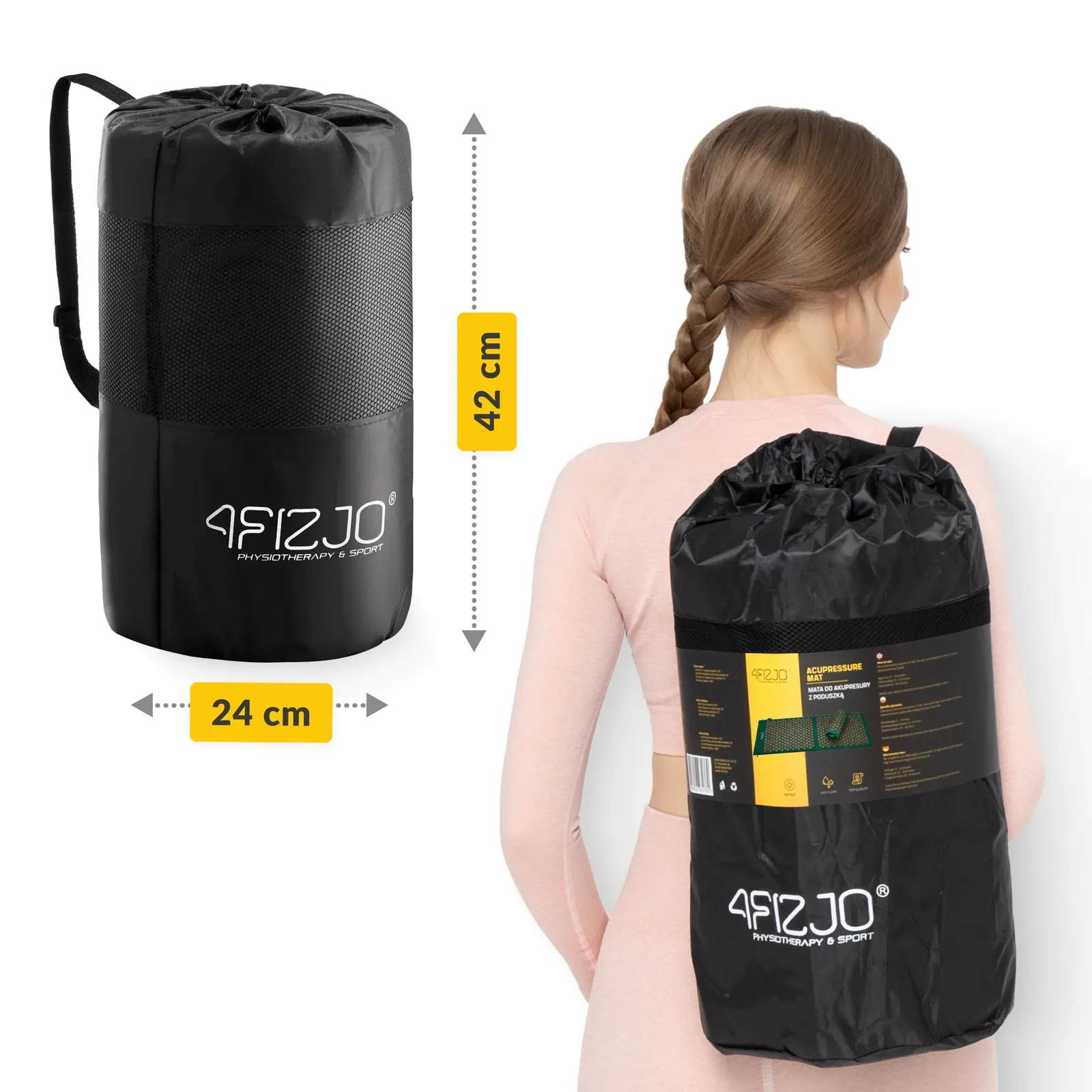 Didelis akupresūros kilimėlis su pagalvėle