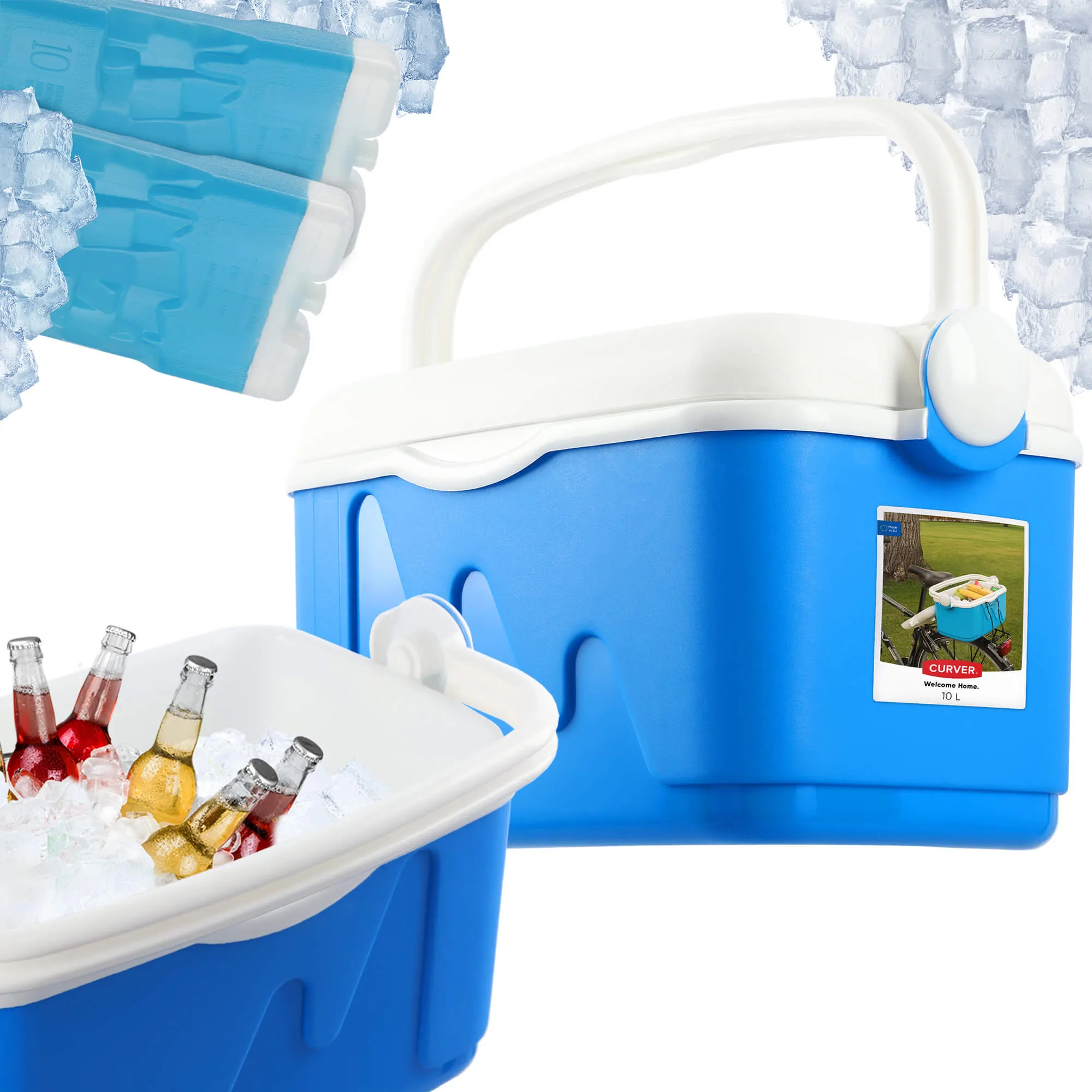 „Curver“ 10 l dviejų įdėklų aušintuvas, mėlynas